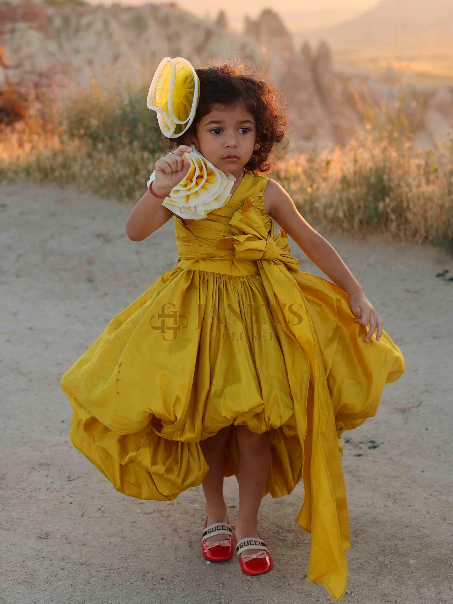 Girls Yellow High Low Katarina Dress