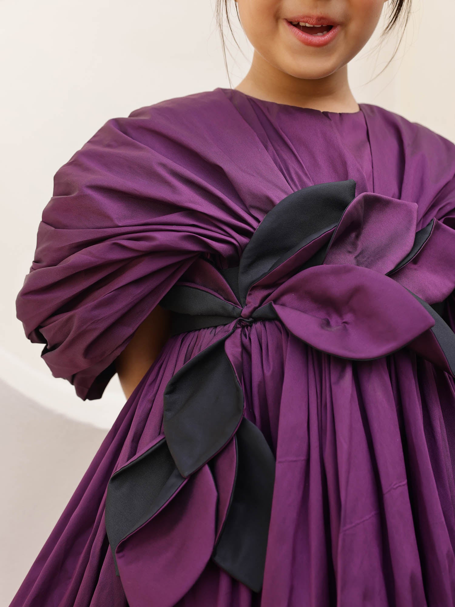 JANYAS CLOSET Purple Drape Flower Girl Party Dress