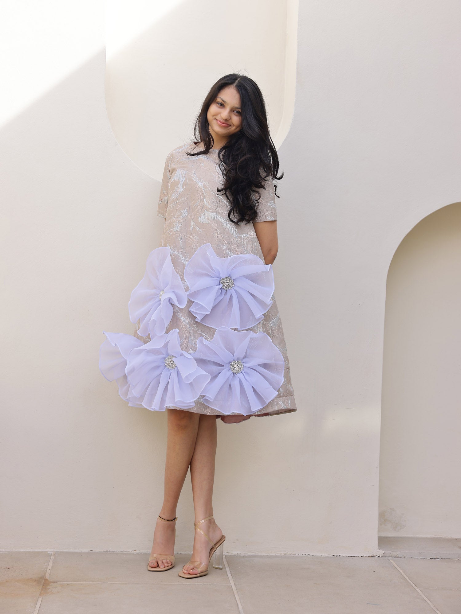 JANYAS CLOSET Raya Pearl Bloom Party Dress