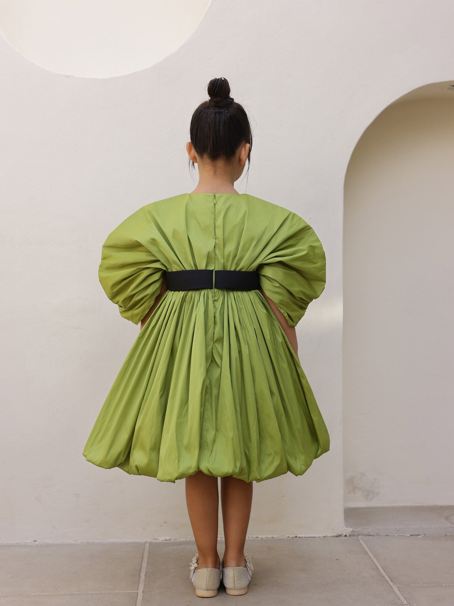 JANYAS CLOSET Green Jessica Drape Flower Girl Party Dress