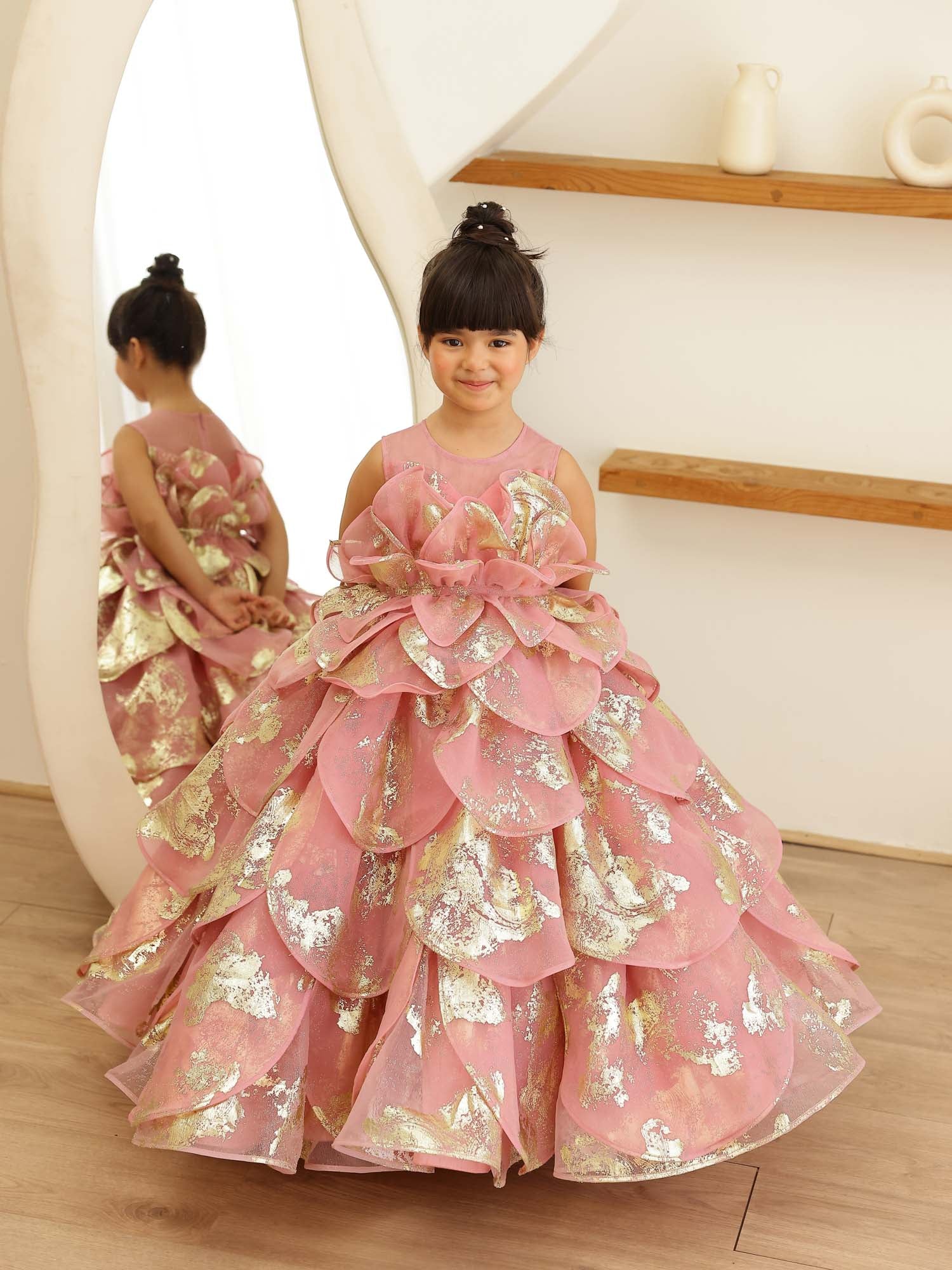JANYAS CLOSET Enchanted Pink Petal Princess Gown