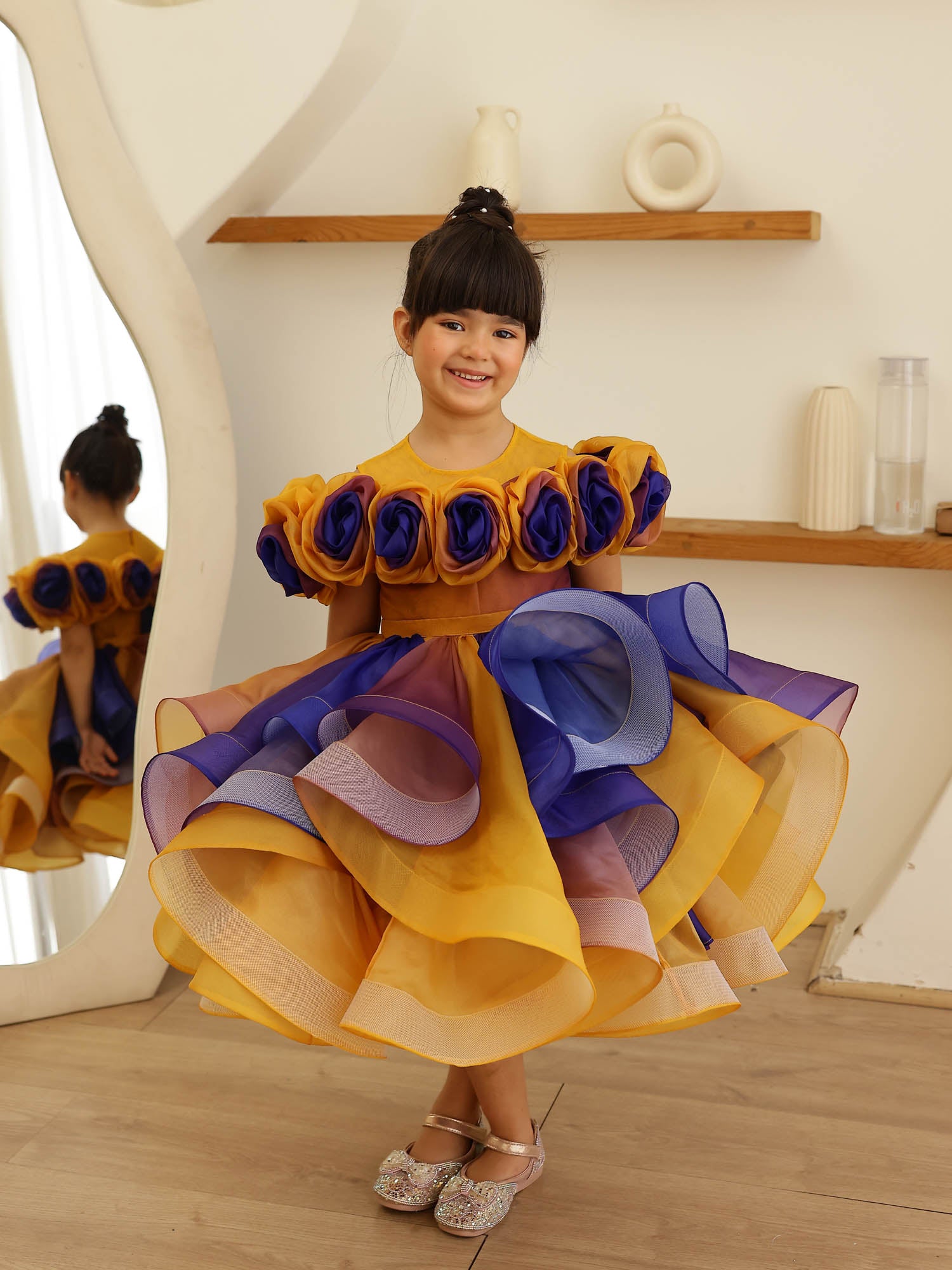 JANYAS CLOSET Rosette Royale Ombre Convertible Dress