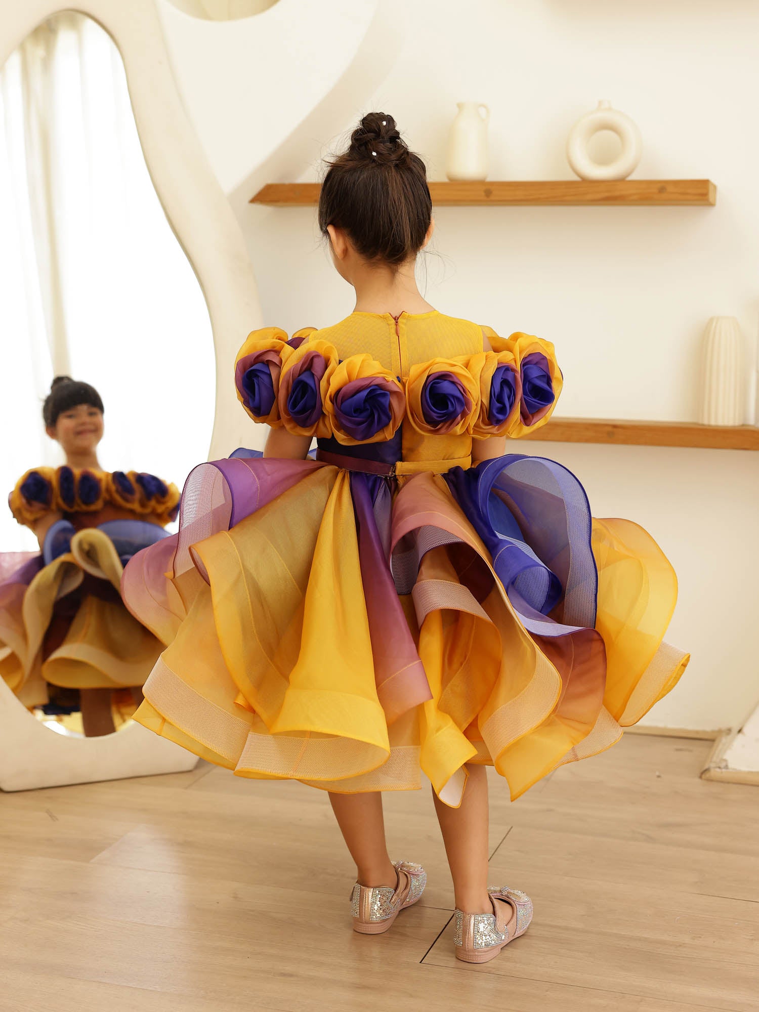 JANYAS CLOSET Rosette Royale Ombre Convertible Dress