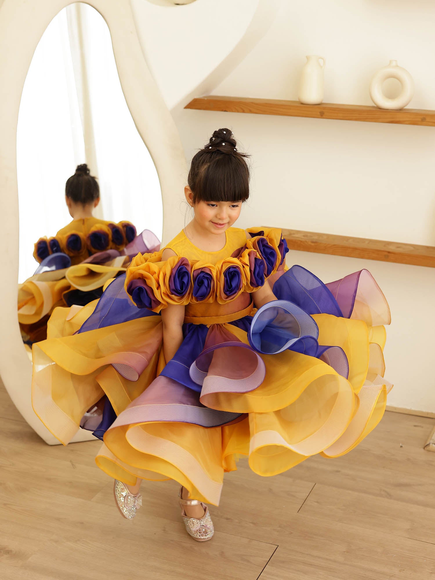 JANYAS CLOSET Rosette Royale Ombre Convertible Dress