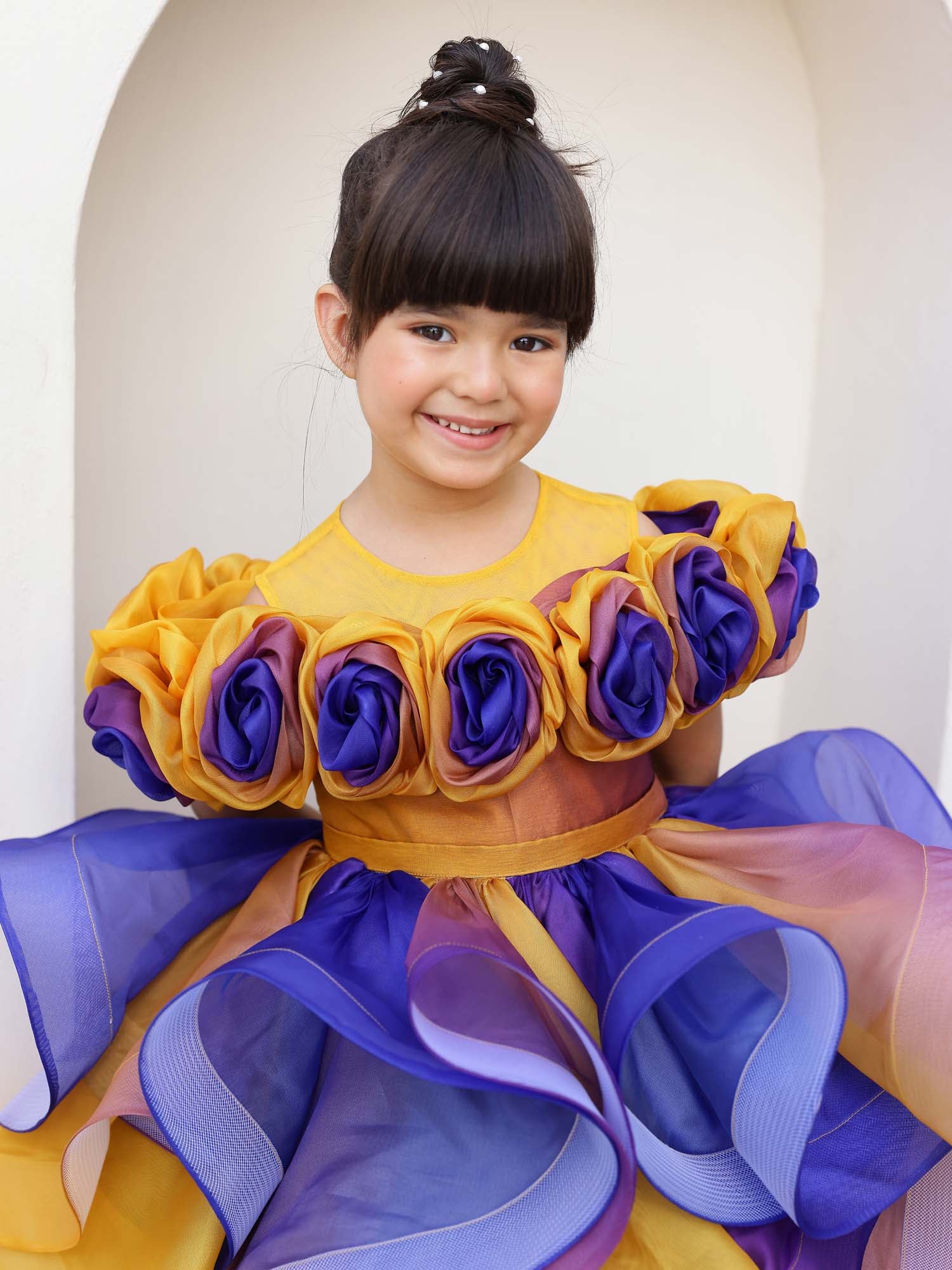 JANYAS CLOSET Rosette Royale Ombre Convertible Dress