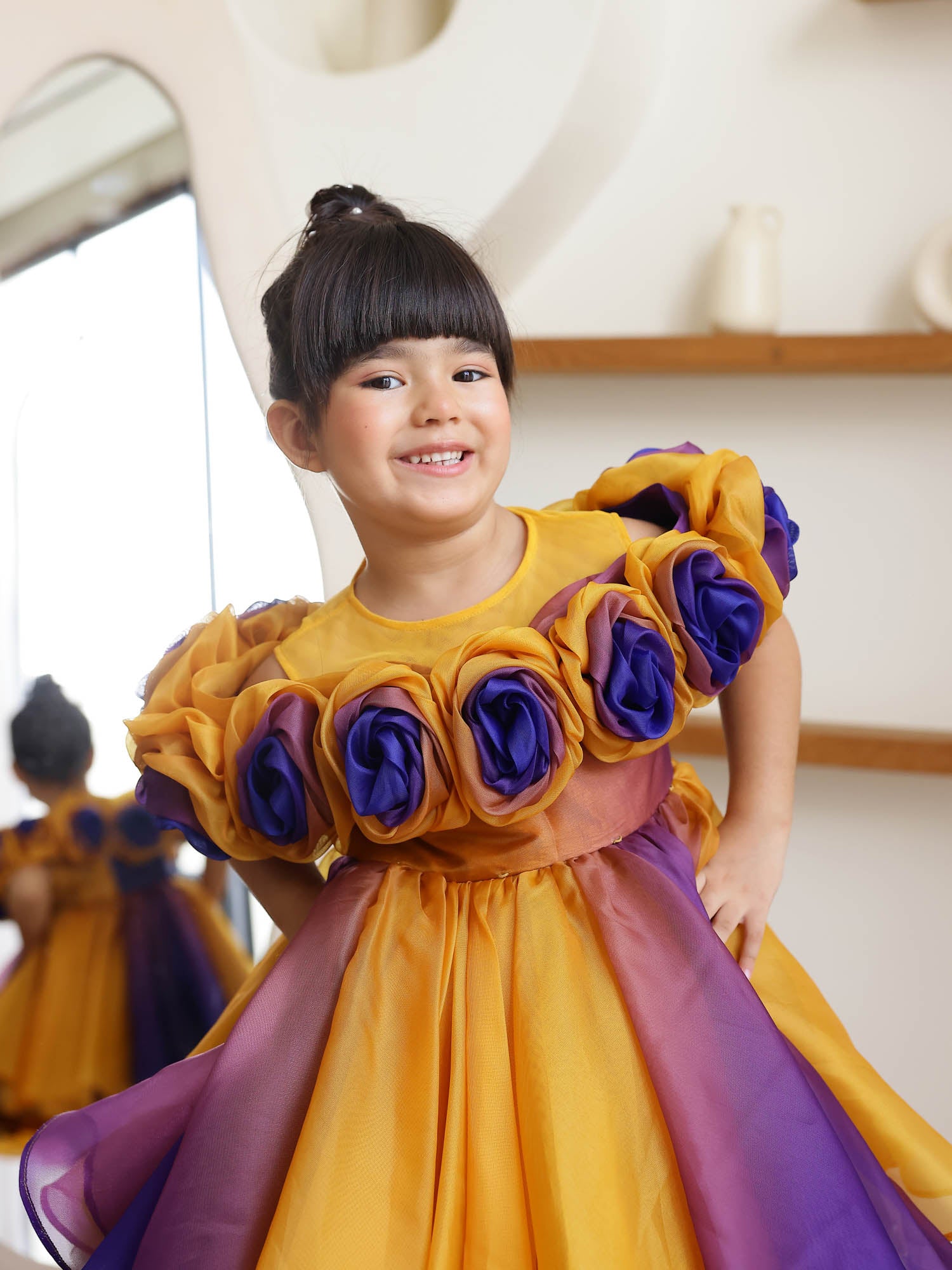 JANYAS CLOSET Rosette Royale Ombre Convertible Dress