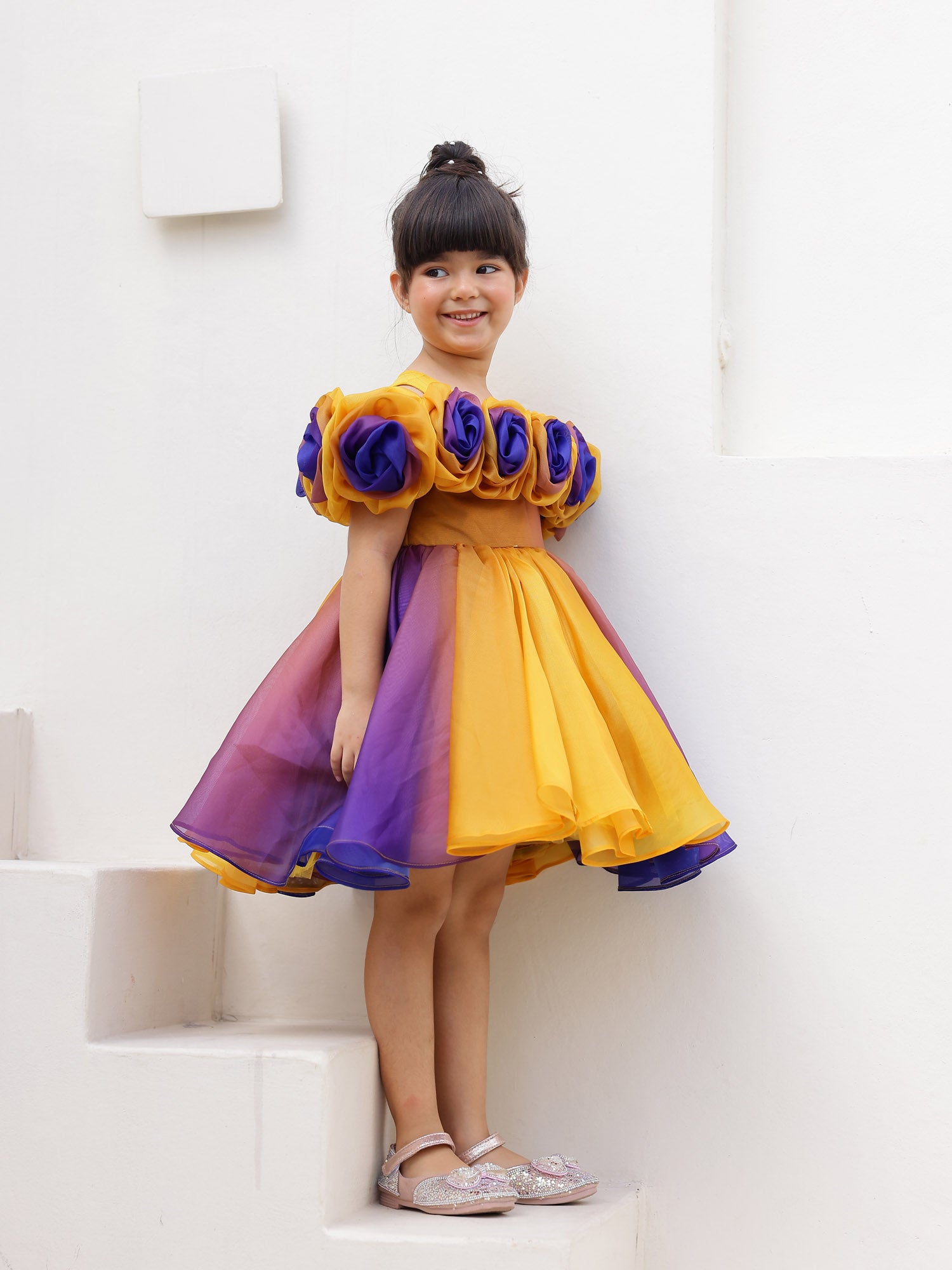 JANYAS CLOSET Rosette Royale Ombre Convertible Dress