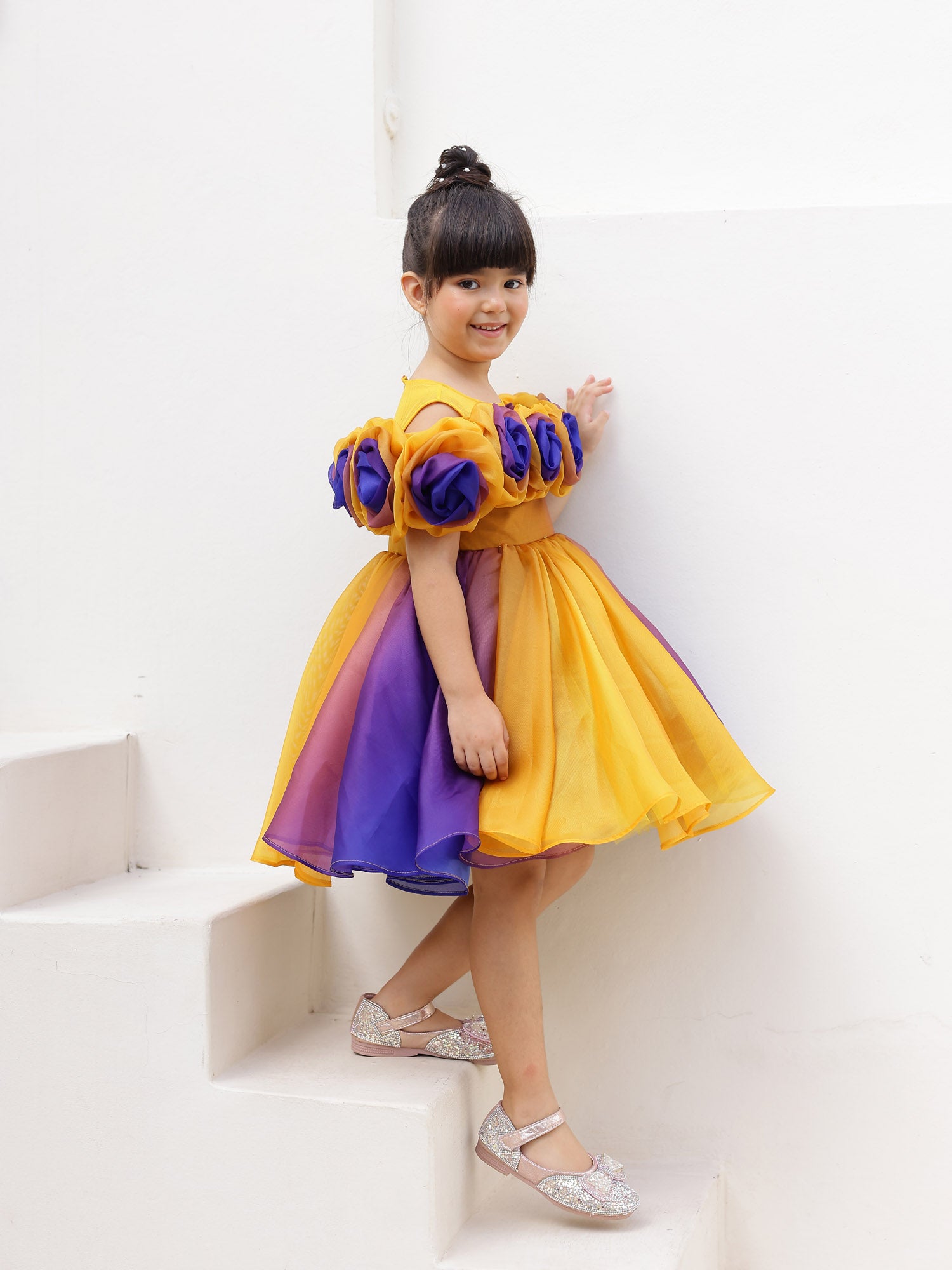 JANYAS CLOSET Rosette Royale Ombre Convertible Dress