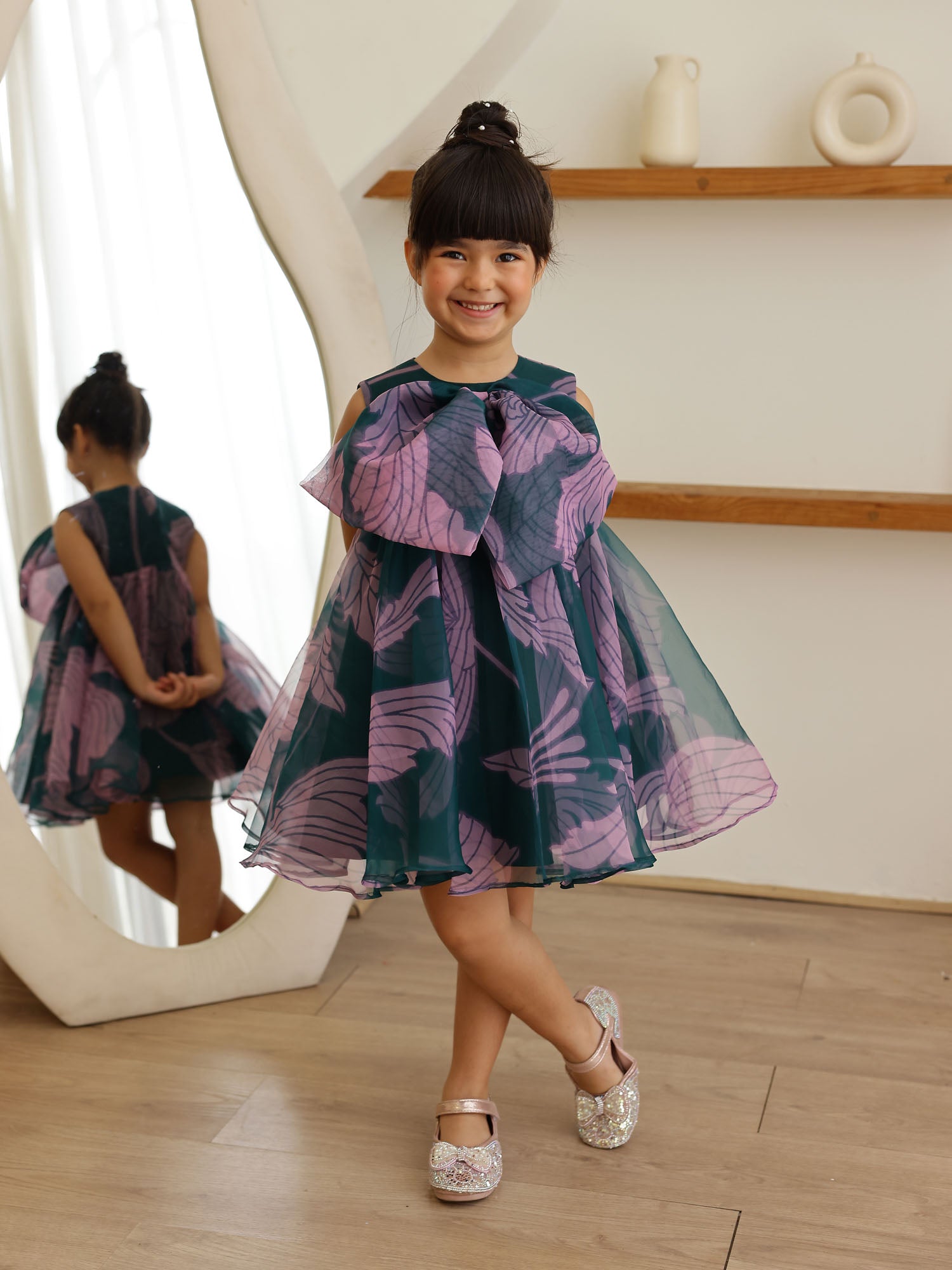 JANYAS CLOSET Tinker Twirly Bow Party Dress