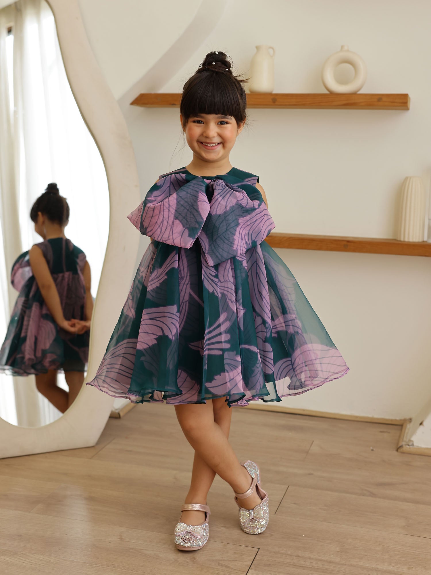 JANYAS CLOSET Tinker Twirly Bow Party Dress