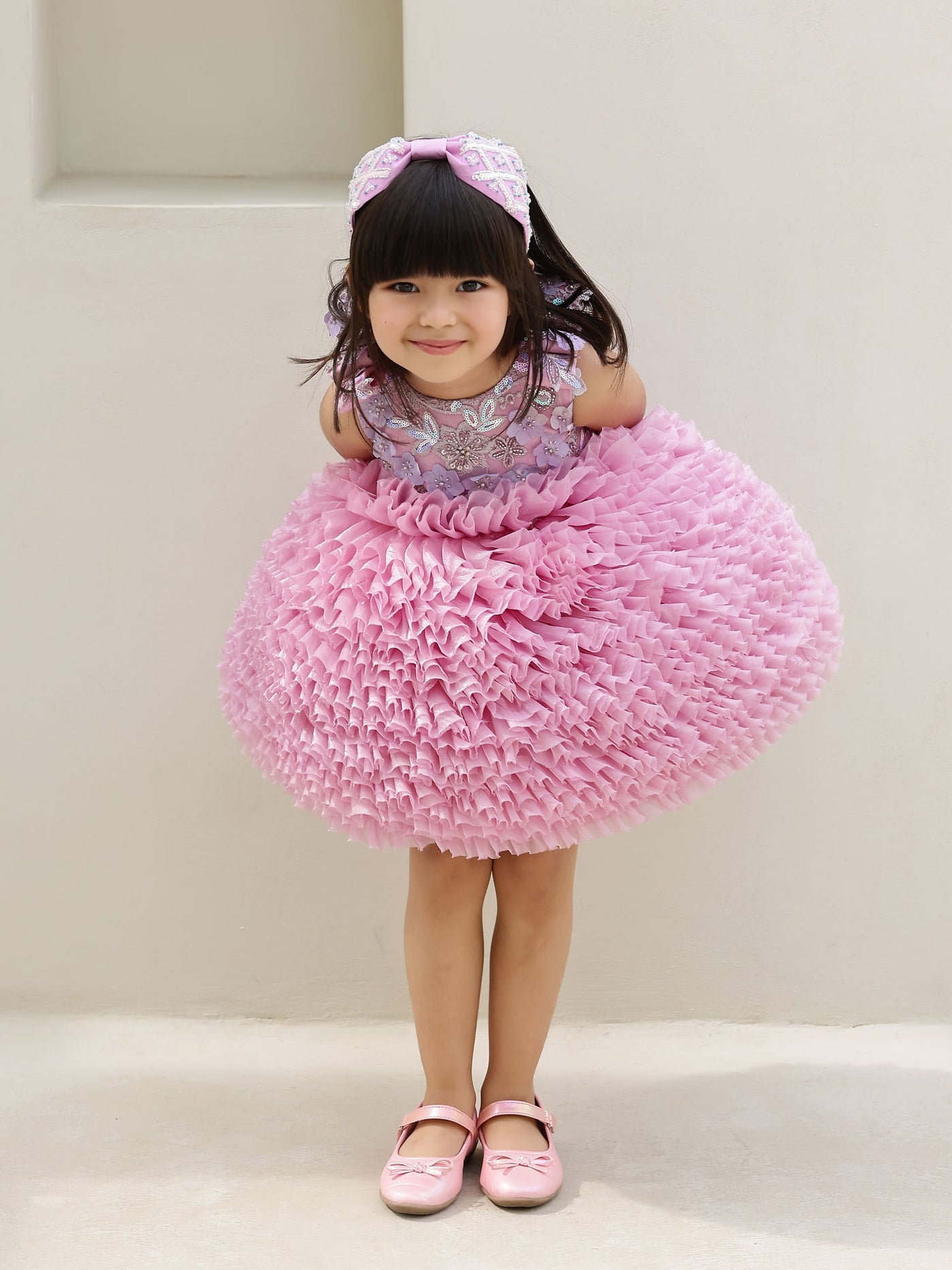 JANYAS CLOSET Mauve Magic Ruffle Barbie Dress