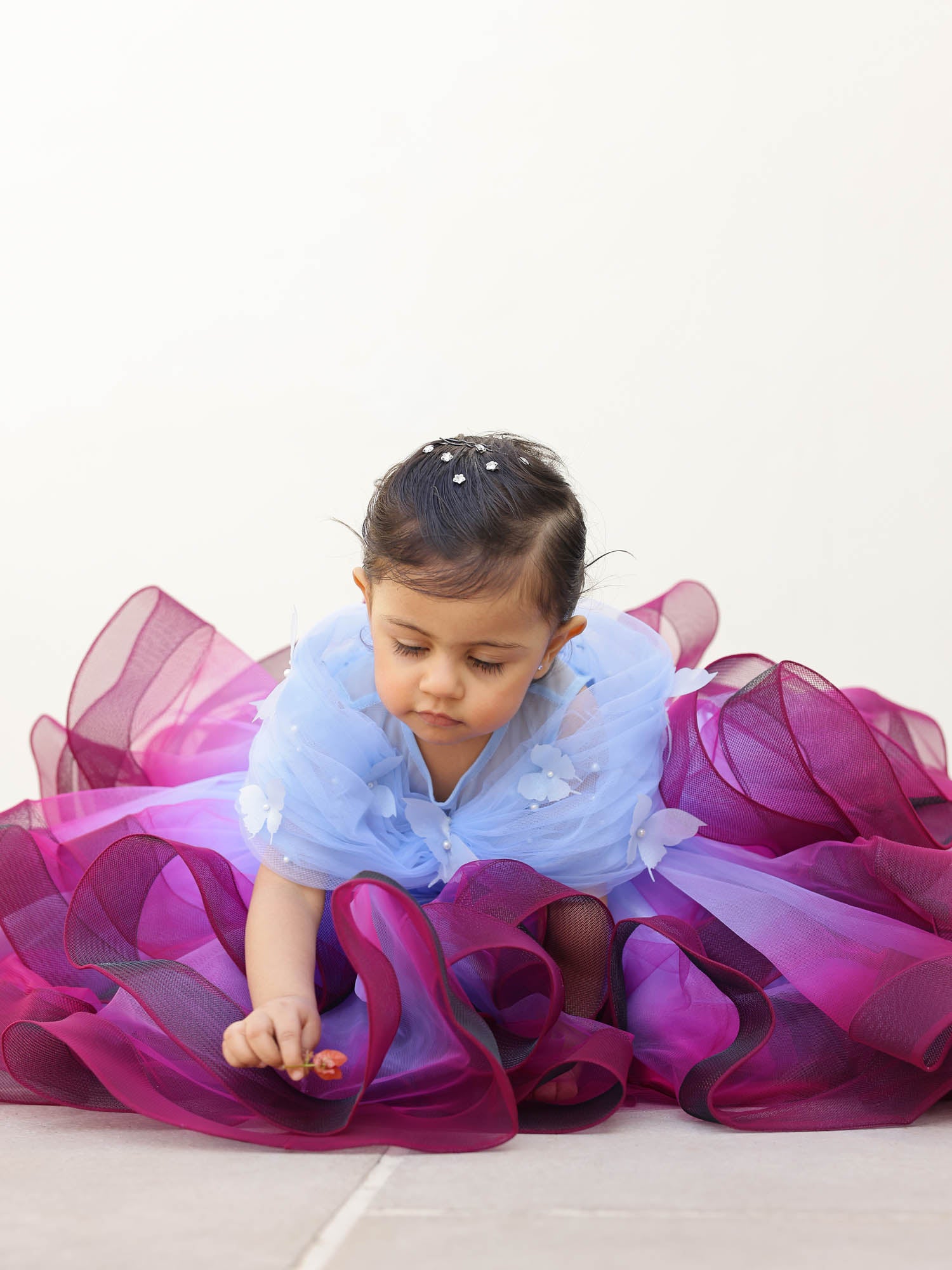 JANYAS CLOSET Princess Shaded Blue Gown With cape