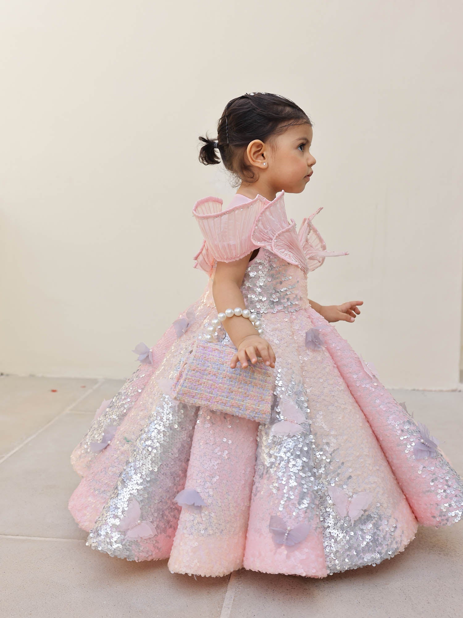 JANYAS CLOSET Merci Pink Shaded Sequin Birthday Gown