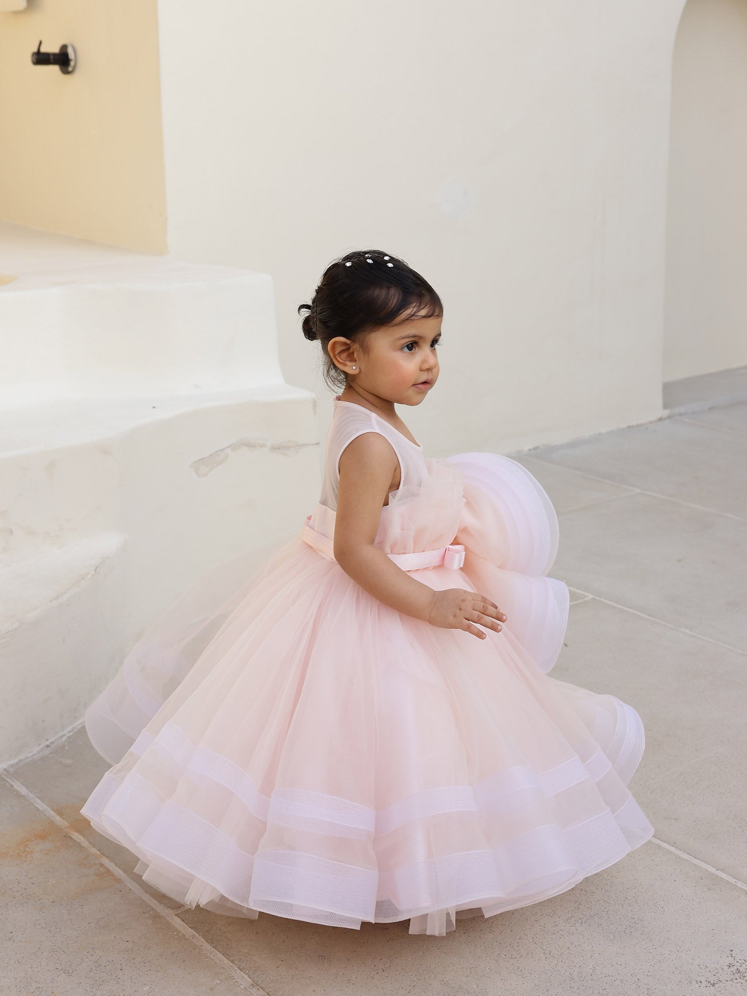 Sale Pink Princess Grace Around Draped Gown