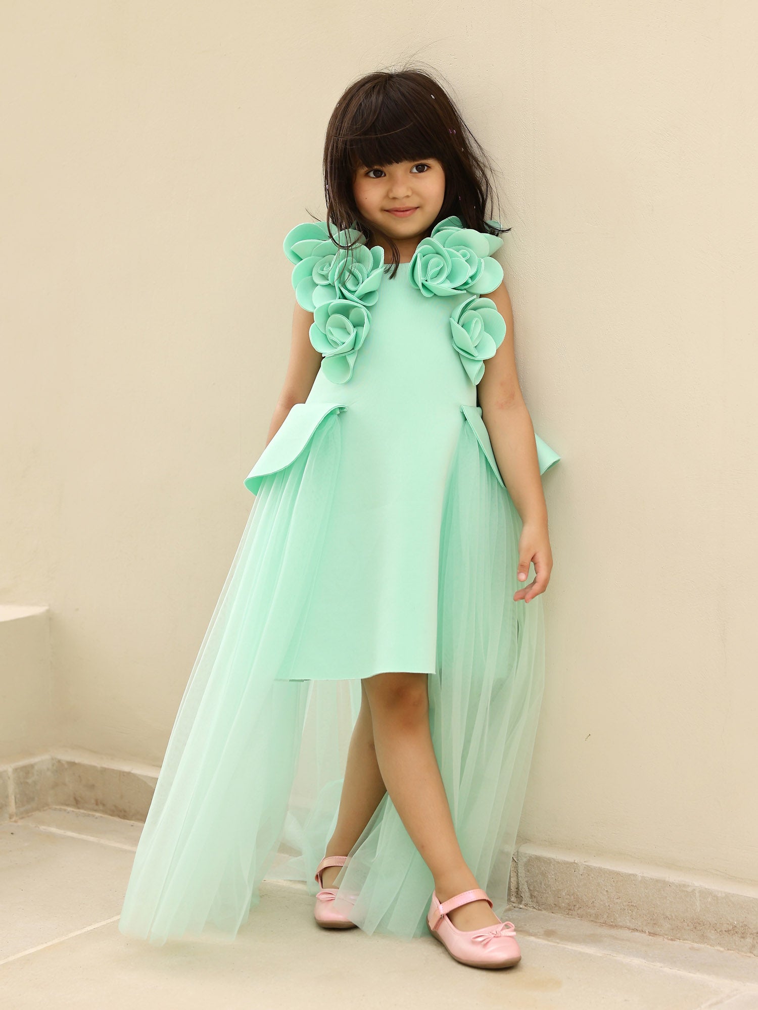 JANYAS CLOSET Ariel's Florescent Green Neoprene Dress