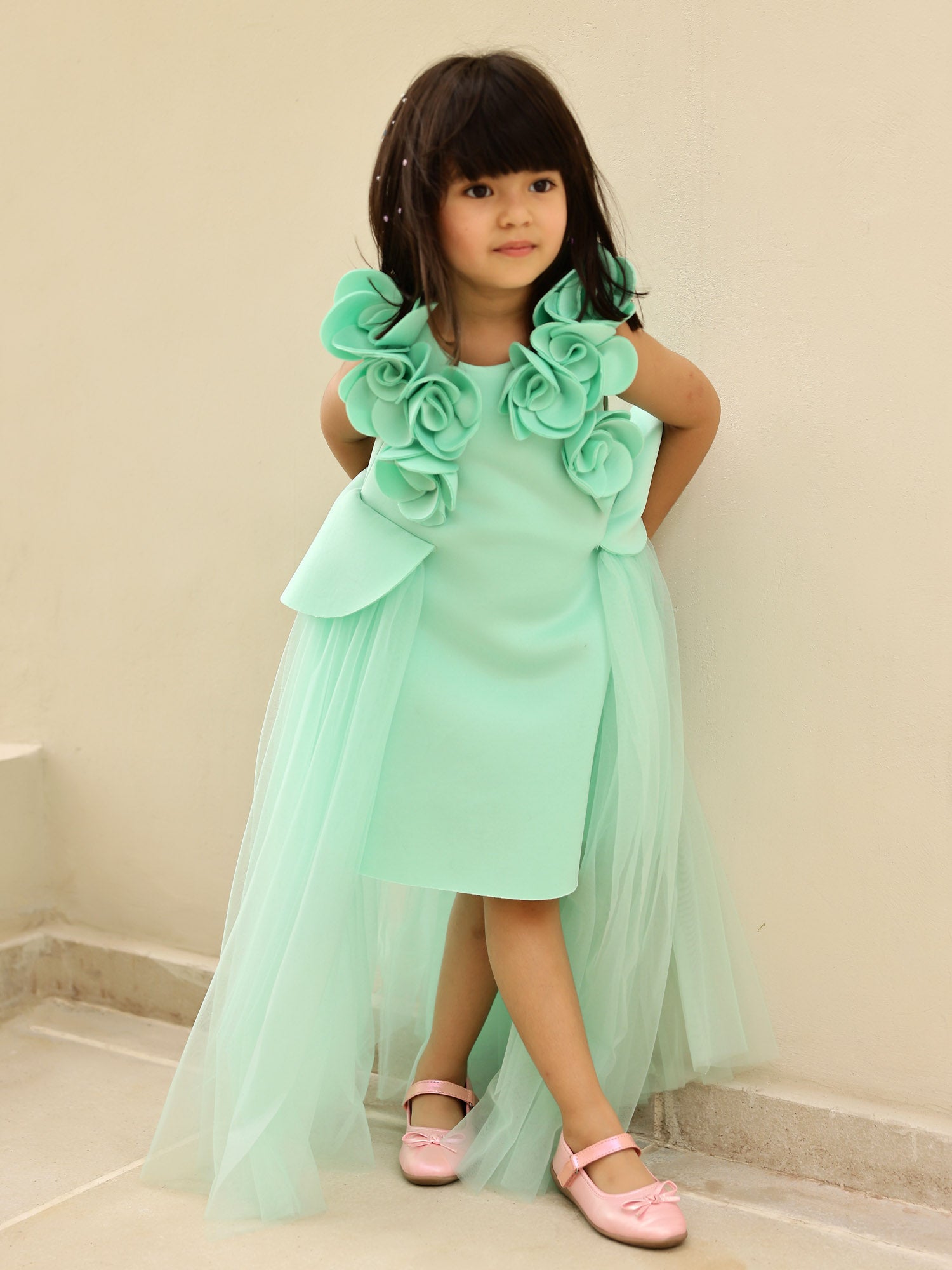 JANYAS CLOSET Ariel's Florescent Green Neoprene Dress