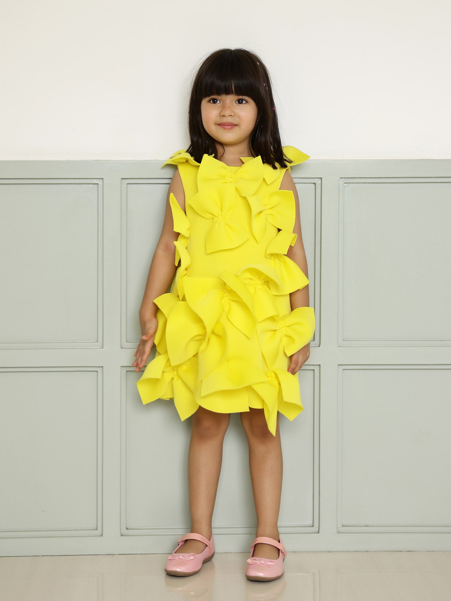 Janyas Closet: Belle Yellow Neoprene Bow Dress