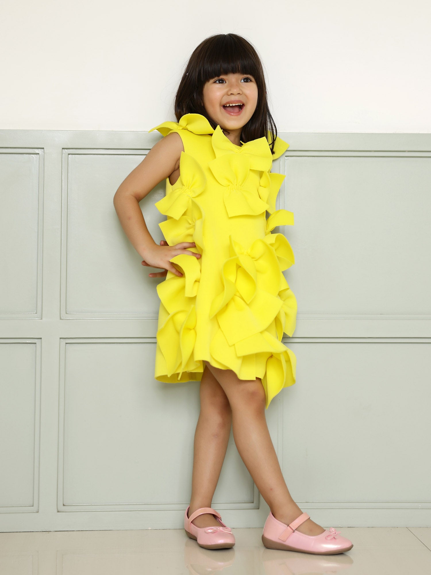 Janyas Closet: Belle Yellow Neoprene Bow Dress