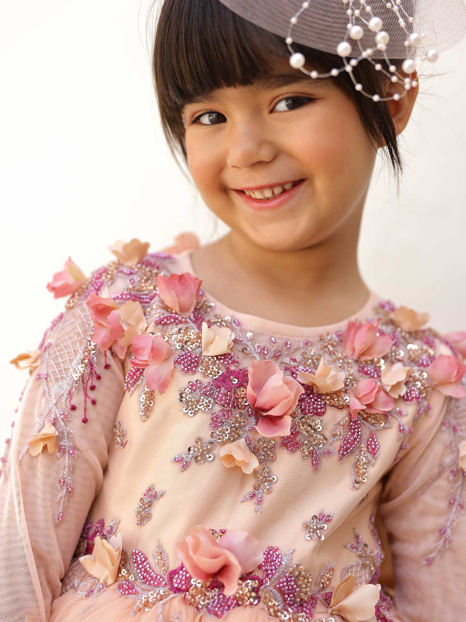 JANYAS CLOSET Seraphina Peach Couture Gown