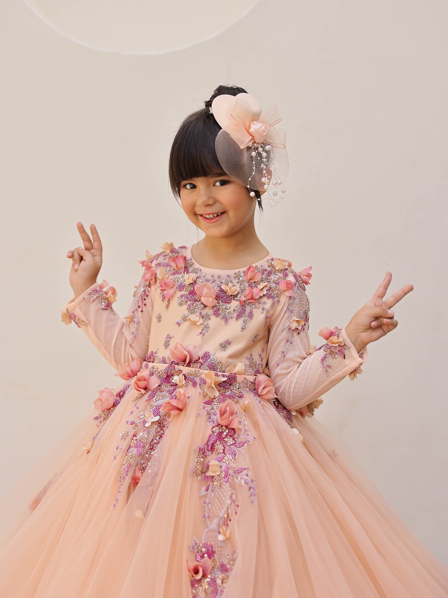 JANYAS CLOSET Seraphina Peach Couture Gown