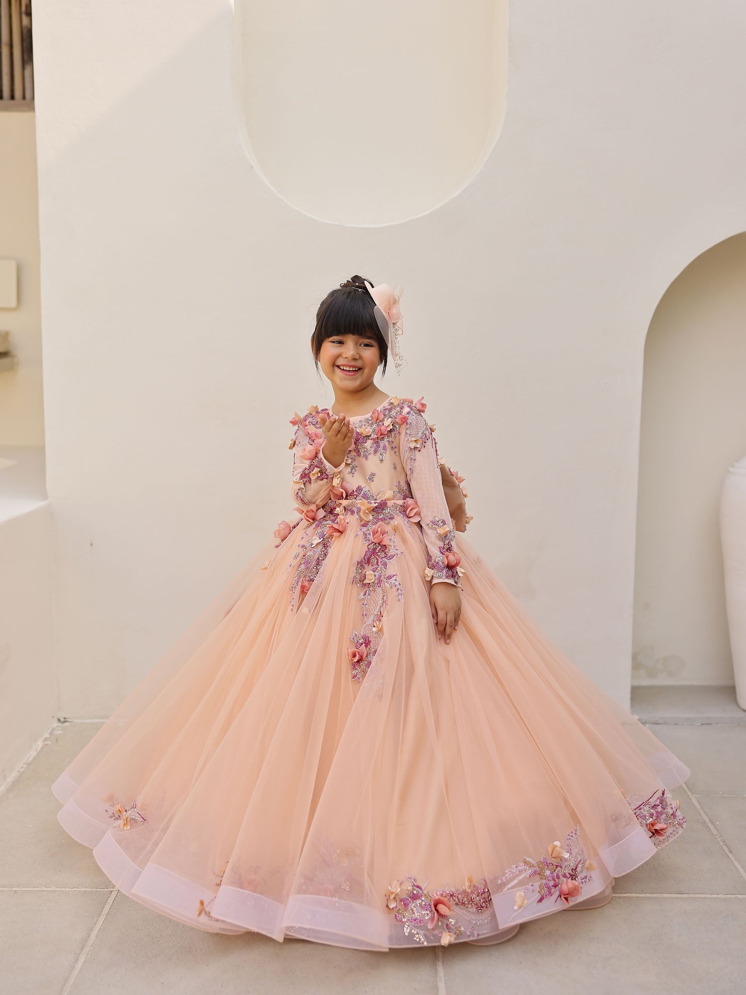 JANYAS CLOSET Seraphina Peach Couture Gown