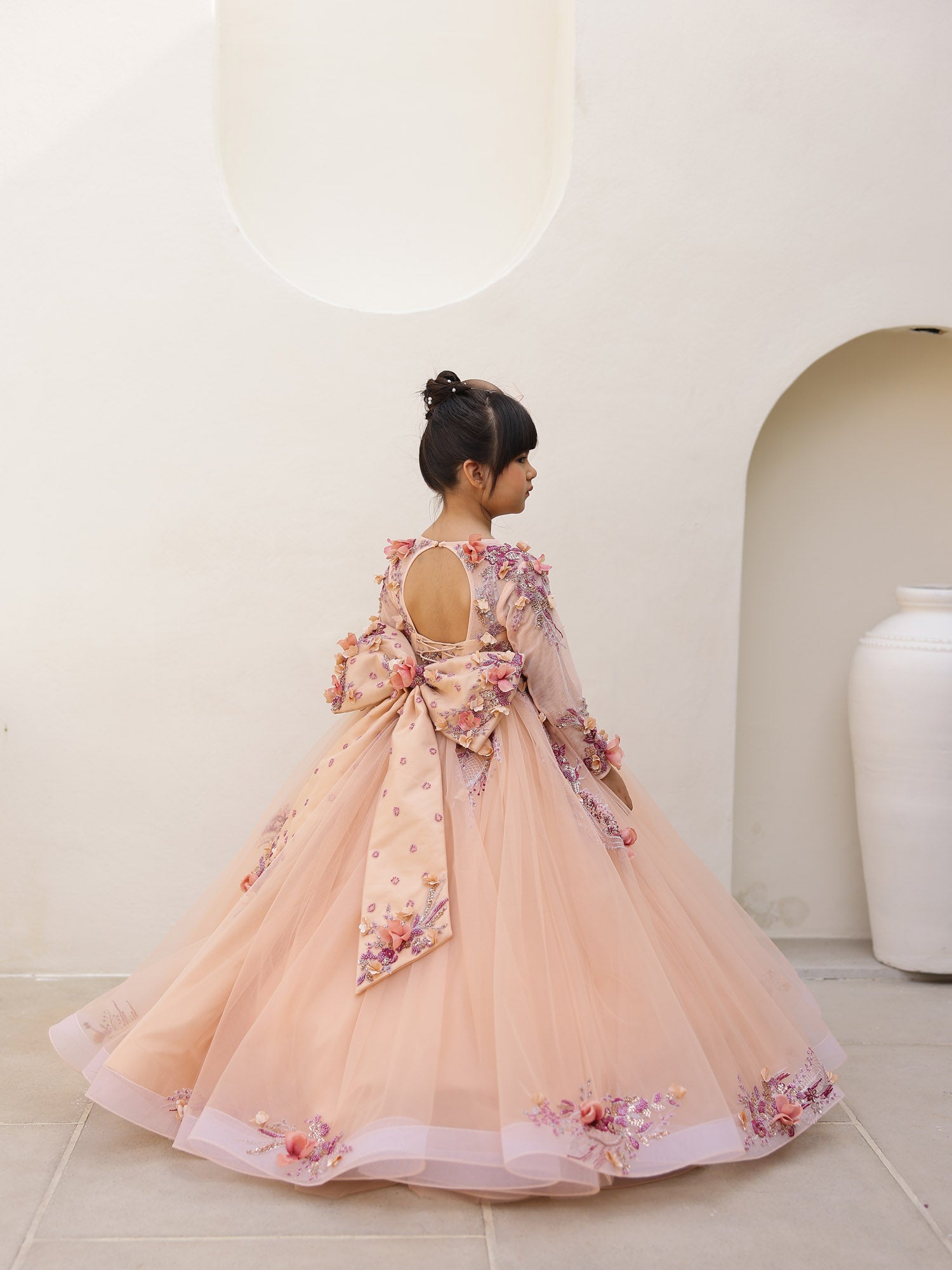JANYAS CLOSET Seraphina Peach Couture Gown
