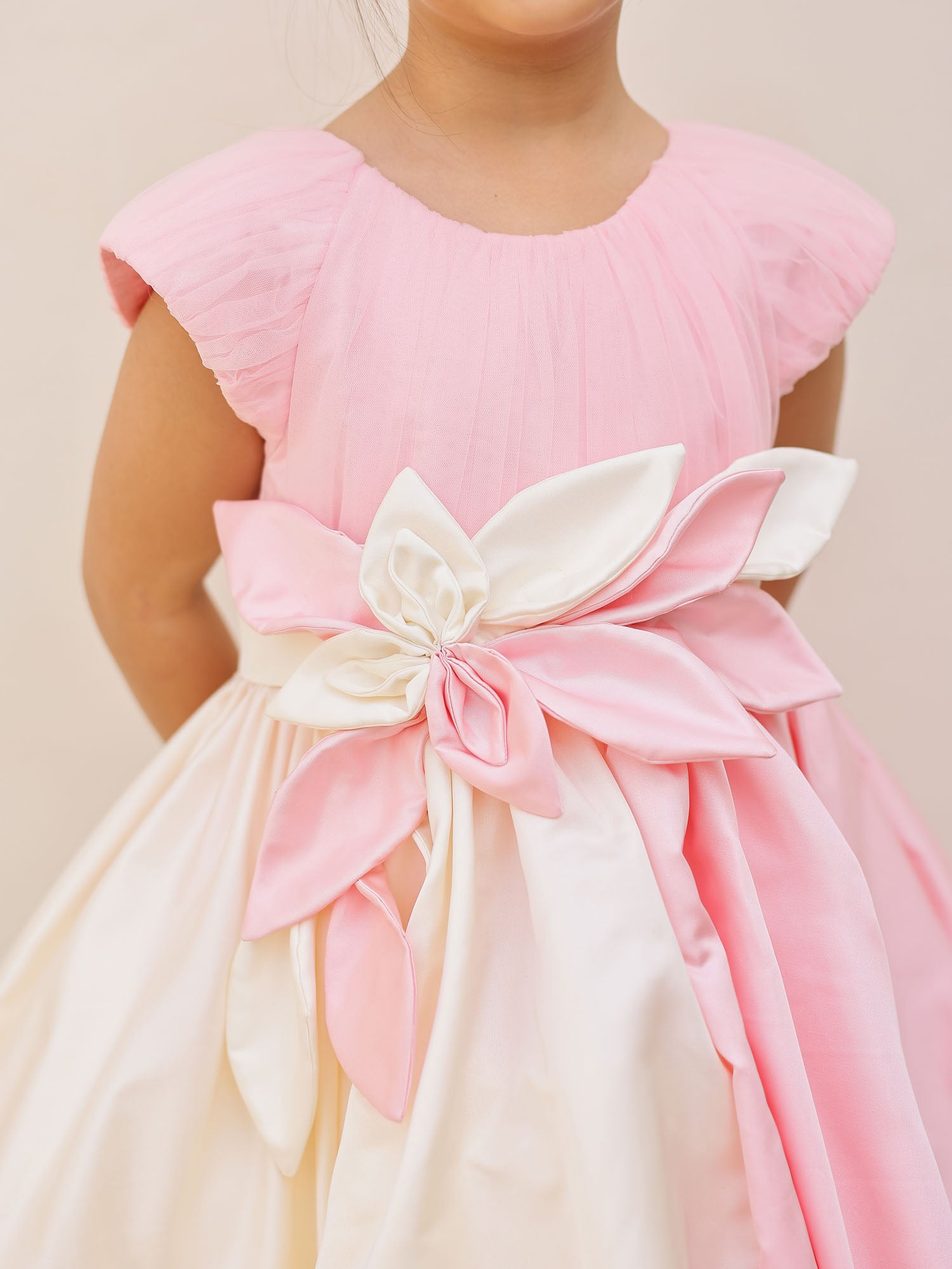 JANYAS CLOSET Pink White Manila Flower Dress