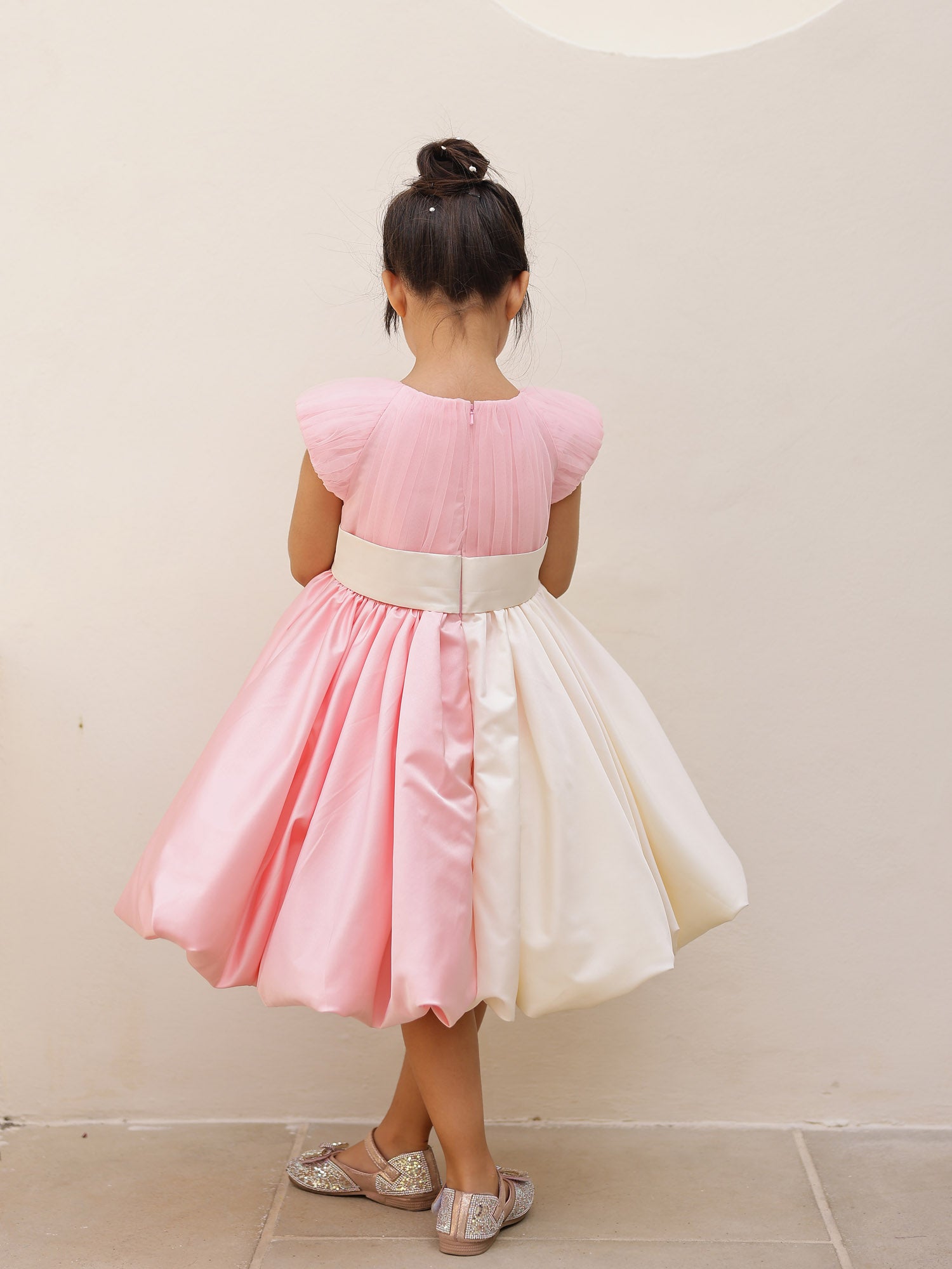 JANYAS CLOSET Pink White Manila Flower Dress