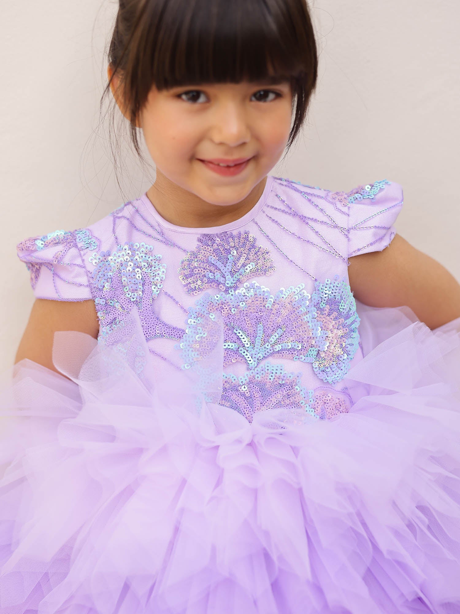 JANYAS CLOSET Lavender Sequins Stormi Party Dress