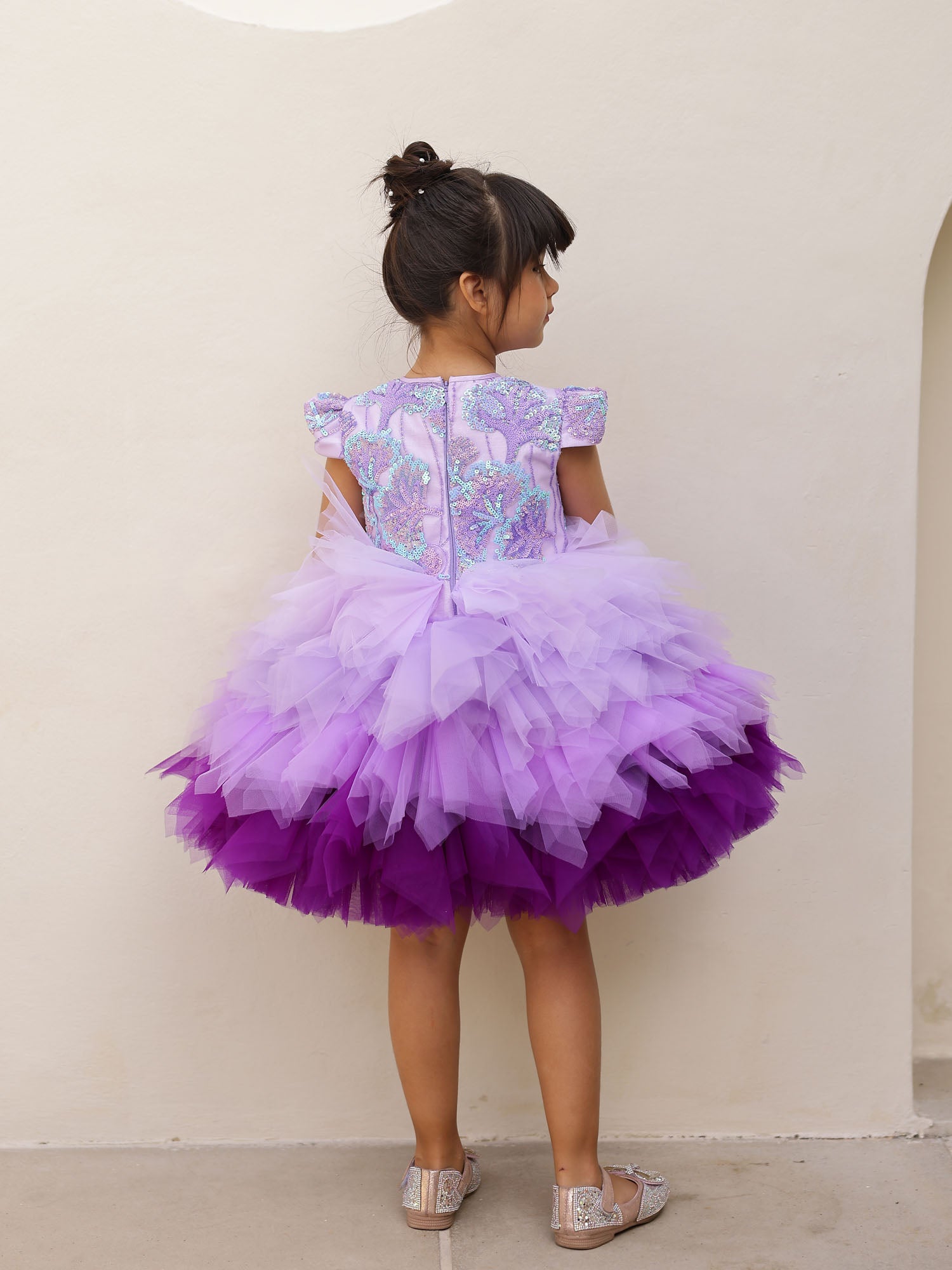 JANYAS CLOSET Lavender Sequins Stormi Party Dress