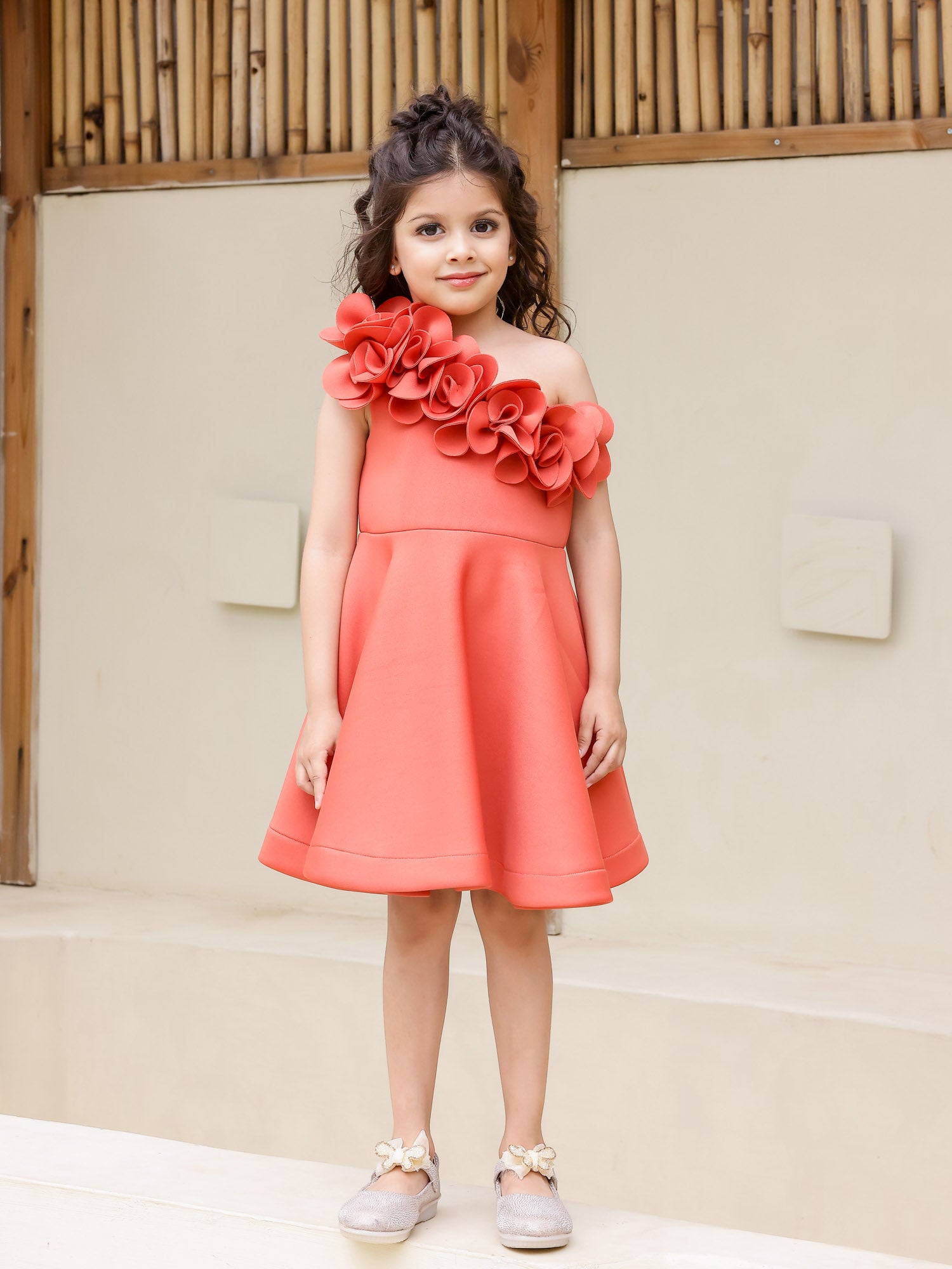 Sample JANYAS CLOSET Autumn Bloom Neoprene Party Dress