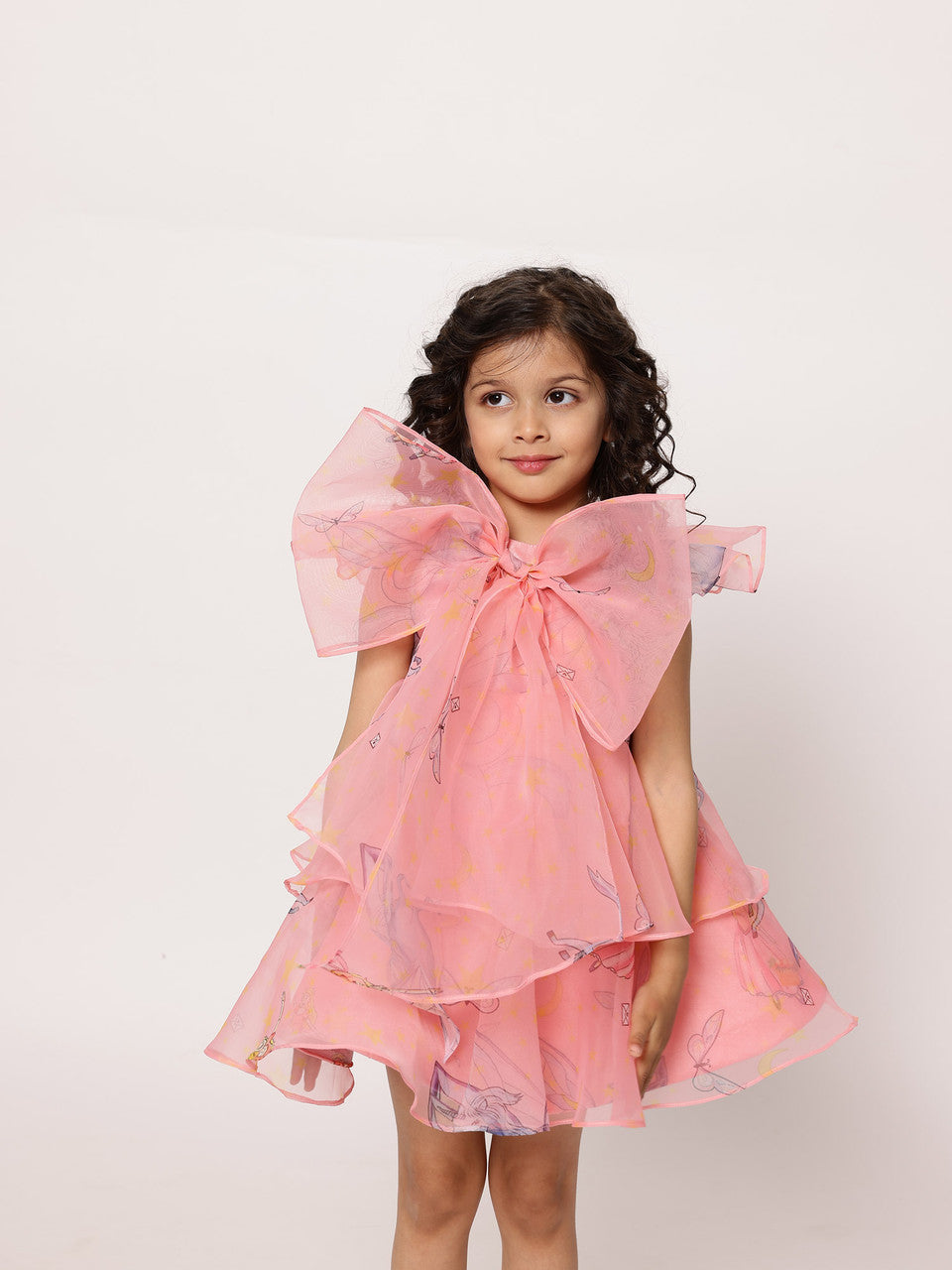JANYAS CLOSET Mauve Pink Unicorn Angela Bow Dress