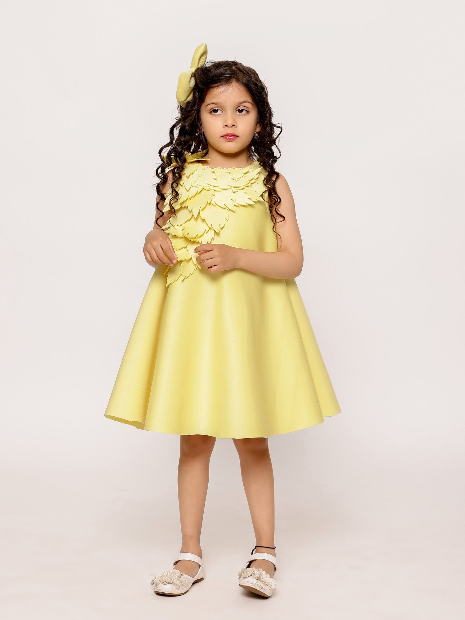 Sample JANYAS CLOSET Yellow Aster Neoprene Dress