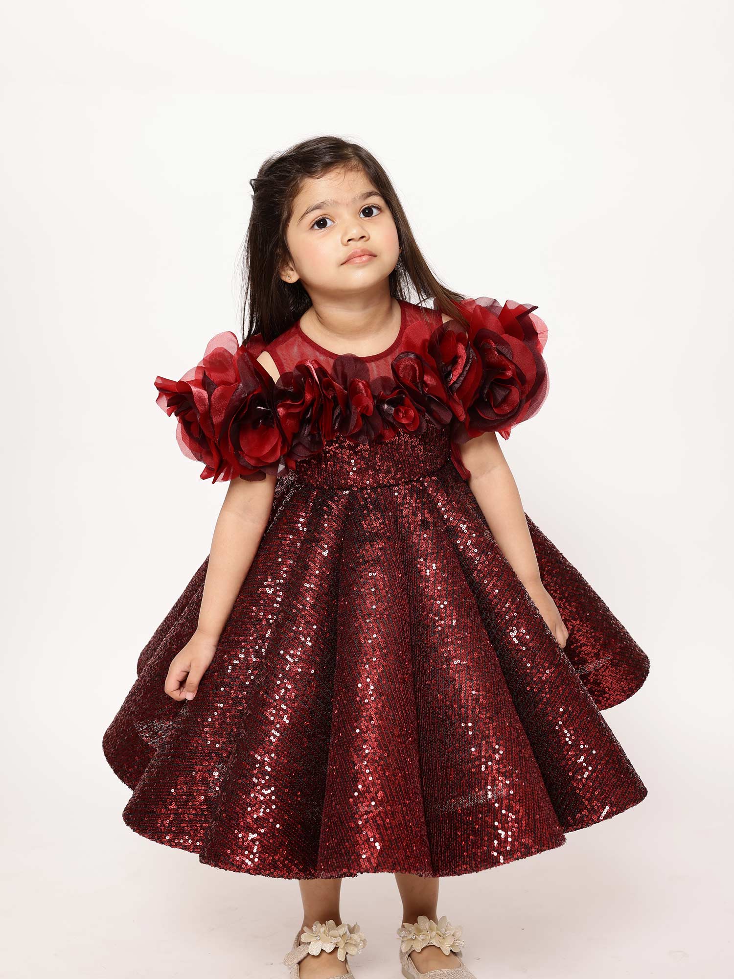 JANYAS CLOSET Sparkling Wine Sequin Princess Dress