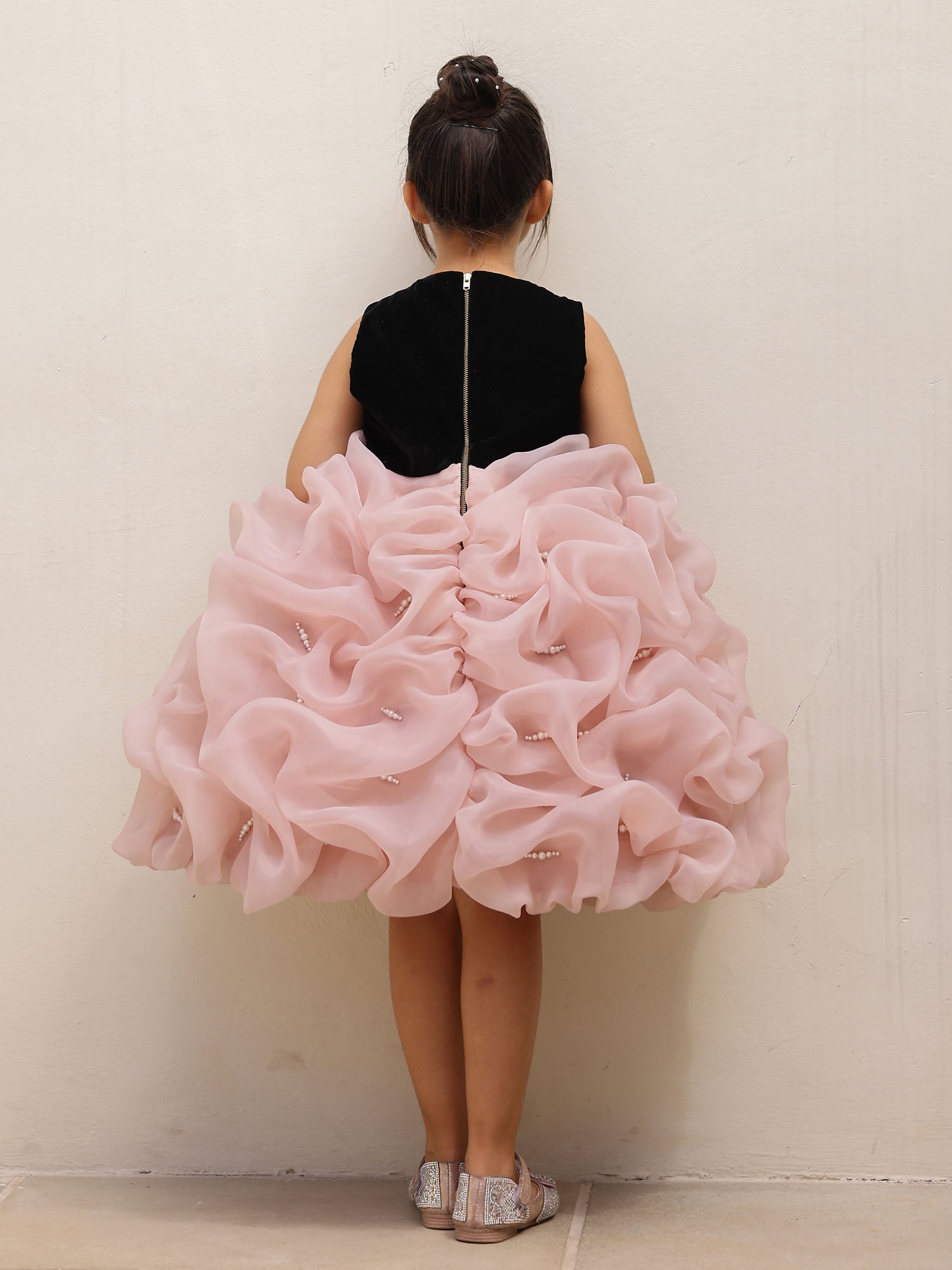 Velvet Mauve Tuck Party Dress