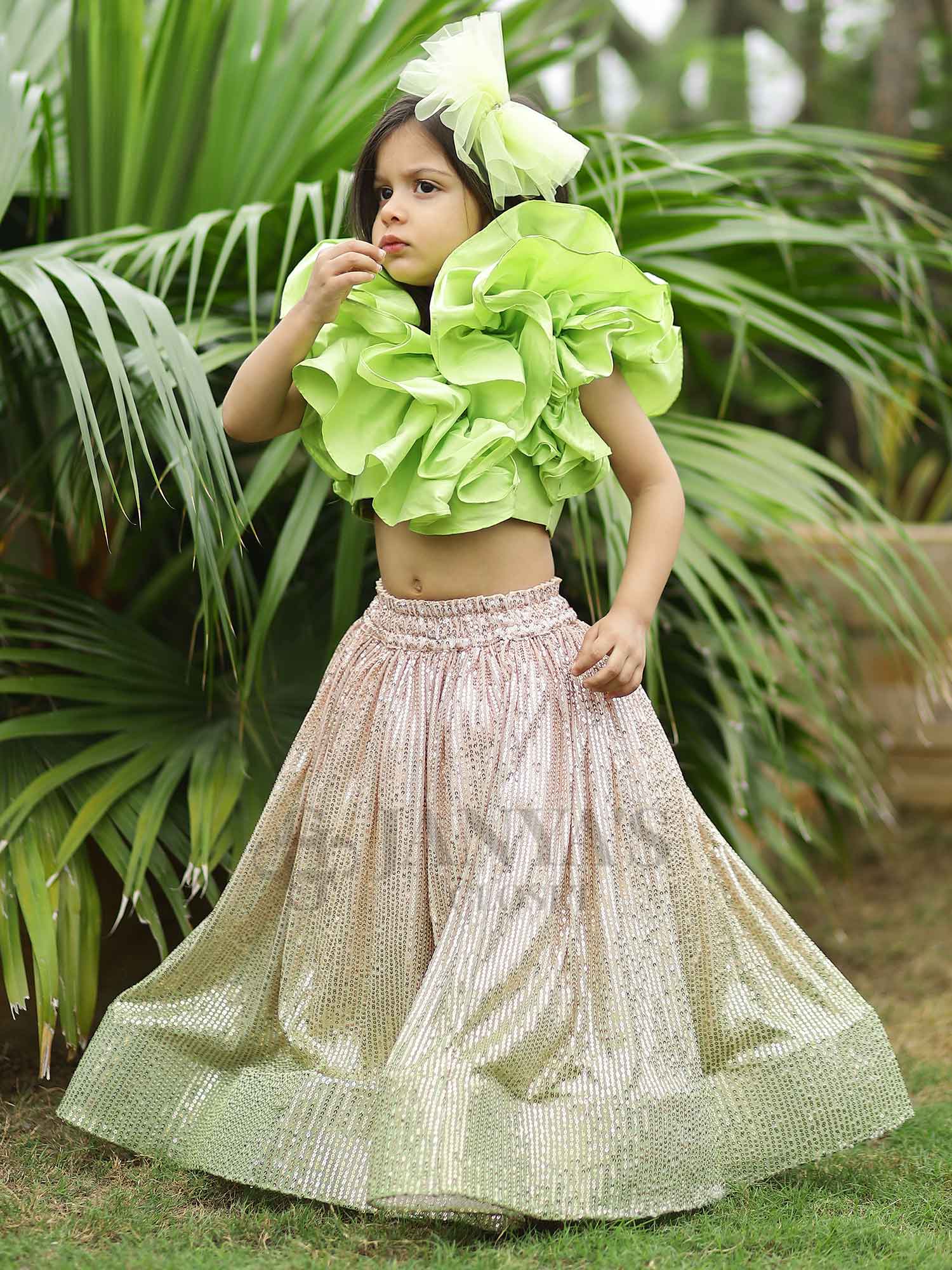 Sample Shaded Glitter Lehnga (Only Skirt)