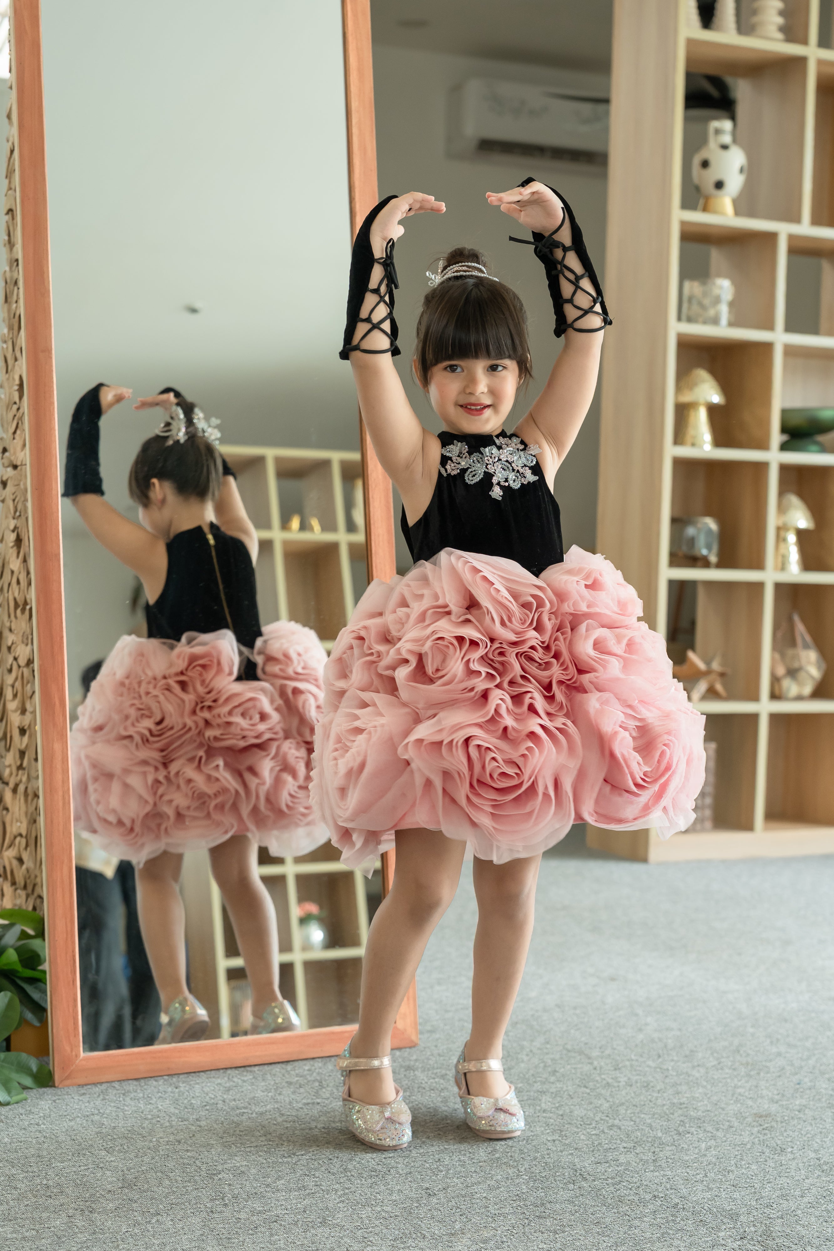 Black Velvet princess party dress