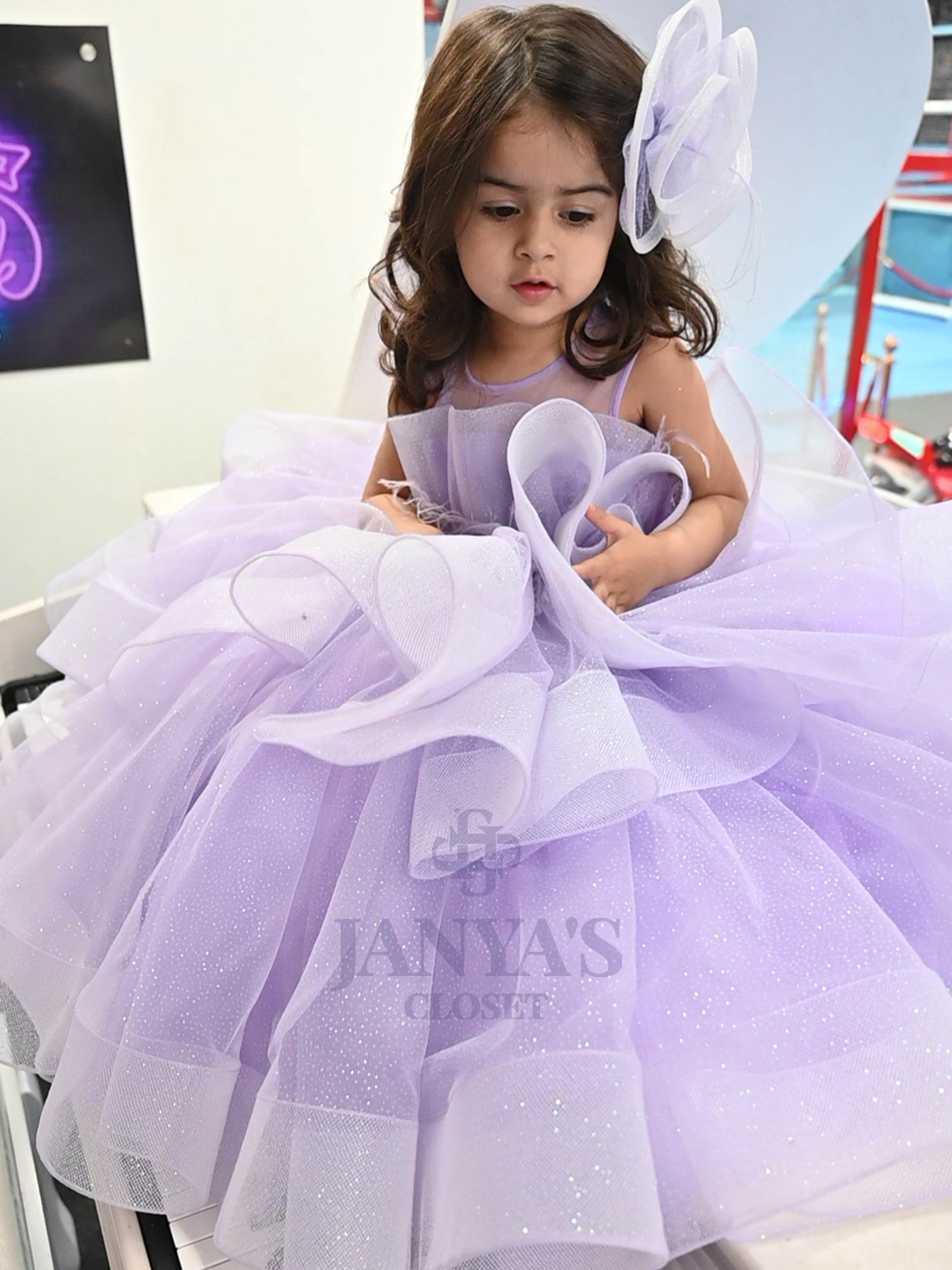 Dazzling Dream Lialac Gown With Hair Pin