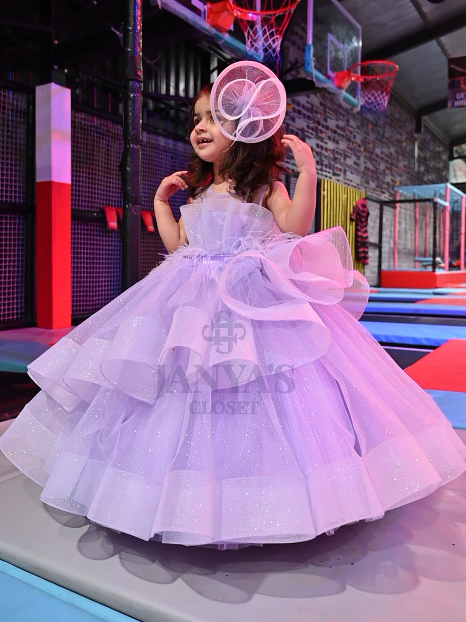 Dazzling Dream Lialac Gown With Hair Pin