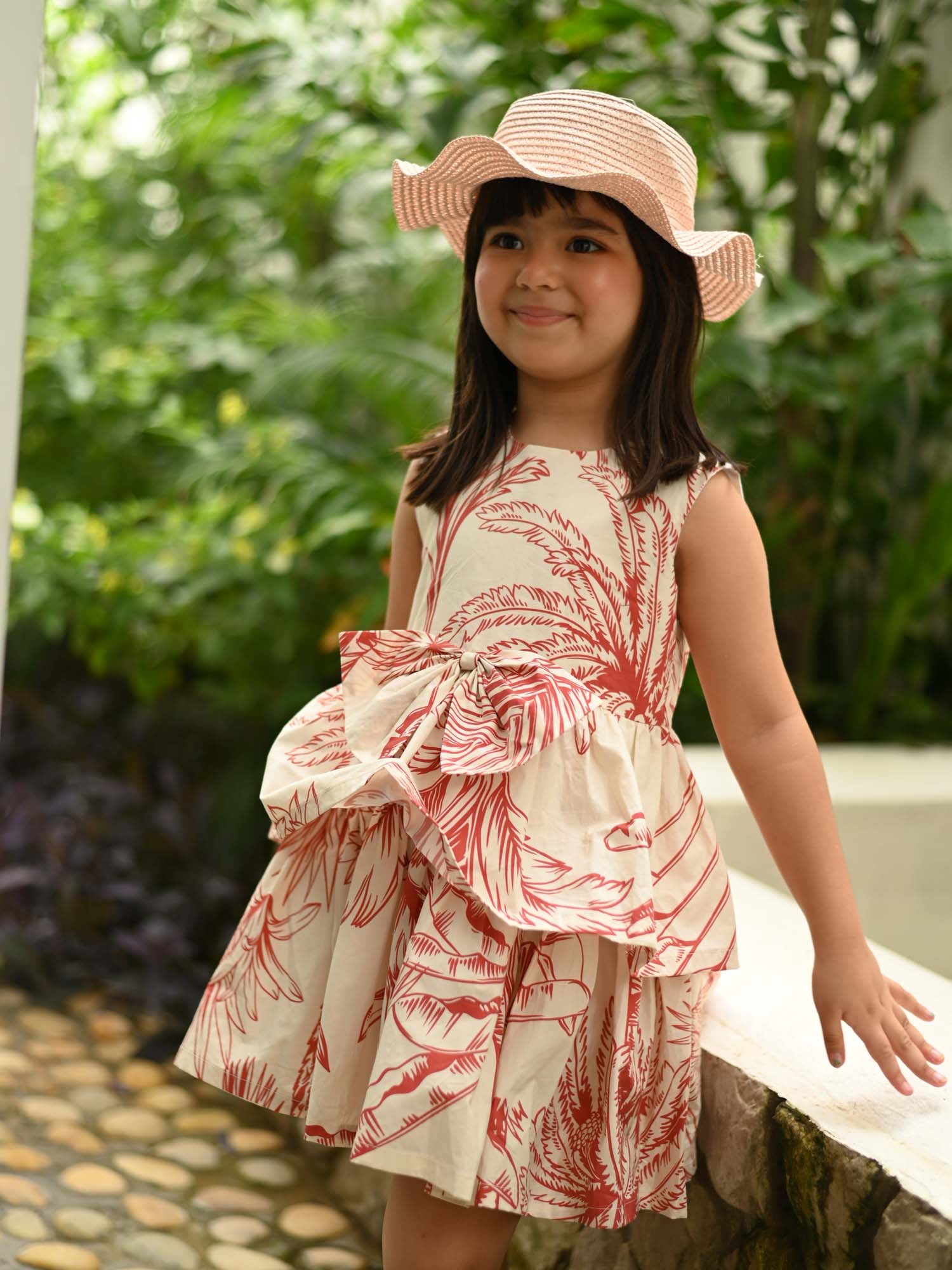 white christmas dresses JANYAS CLOSET Tropical Breeze Cotton Dress with Bow