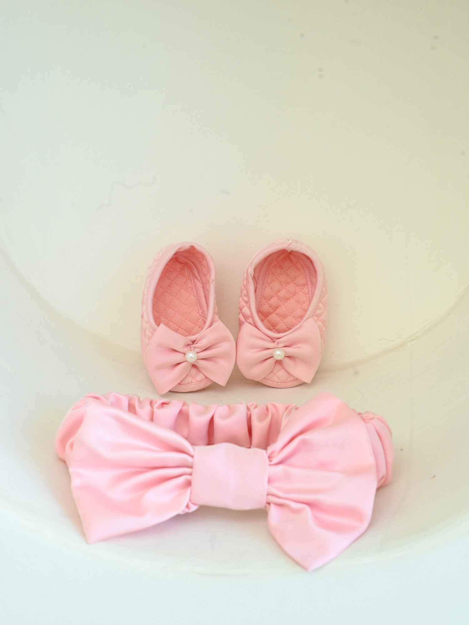 Janyas Closet Pink Satin Ruffle Party Dress with Bow for New Borns