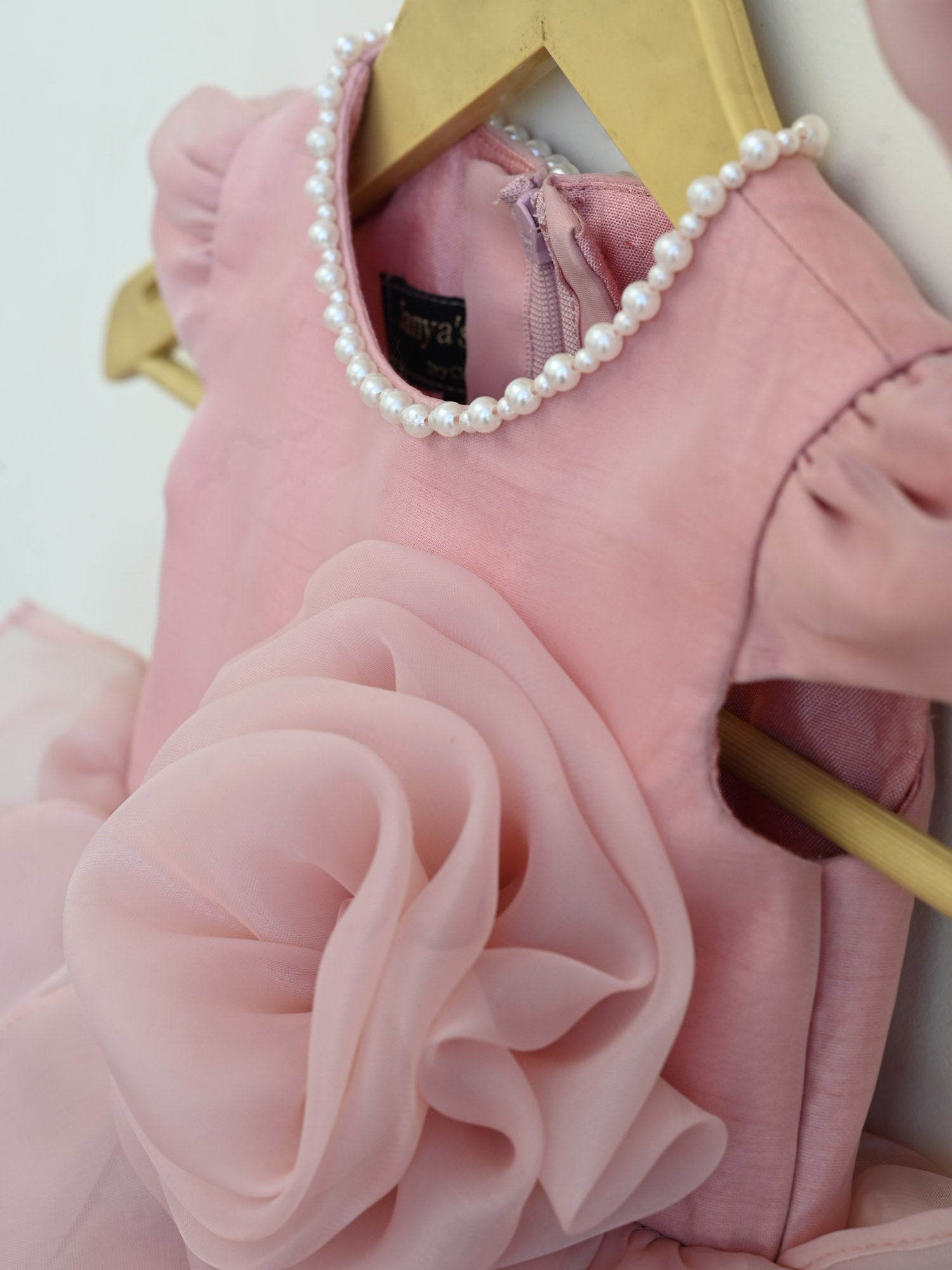 Janyas Closet Mauve Hankie Draped Newborn Party Dress with Booties & Bow