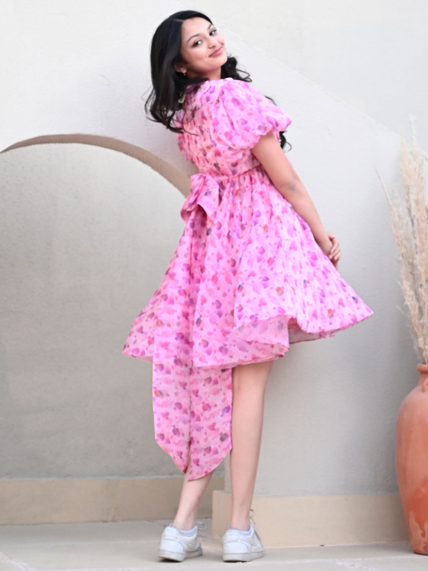 Sample Pink Petal Printed Dress