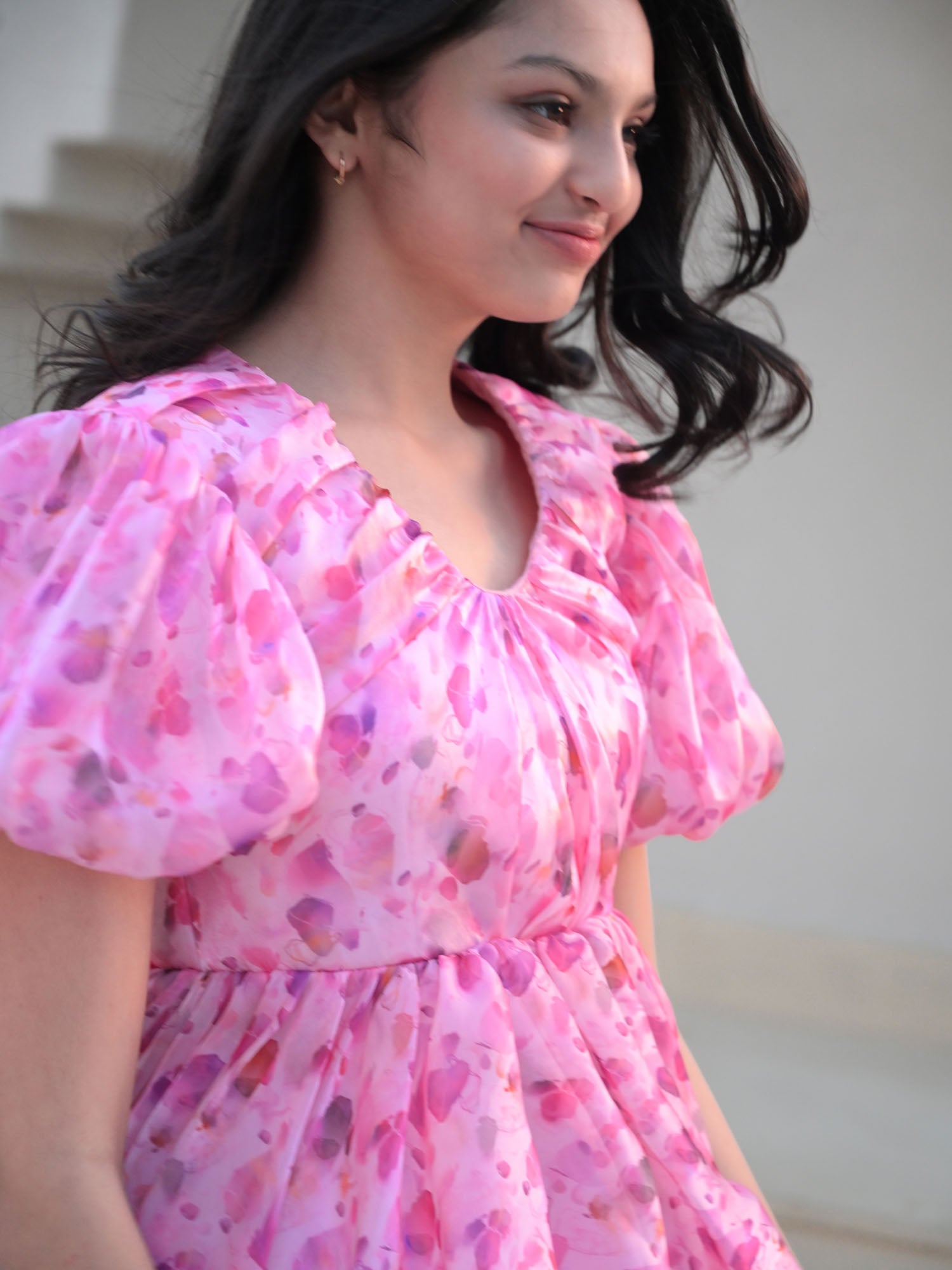 Sample Pink Petal Printed Dress