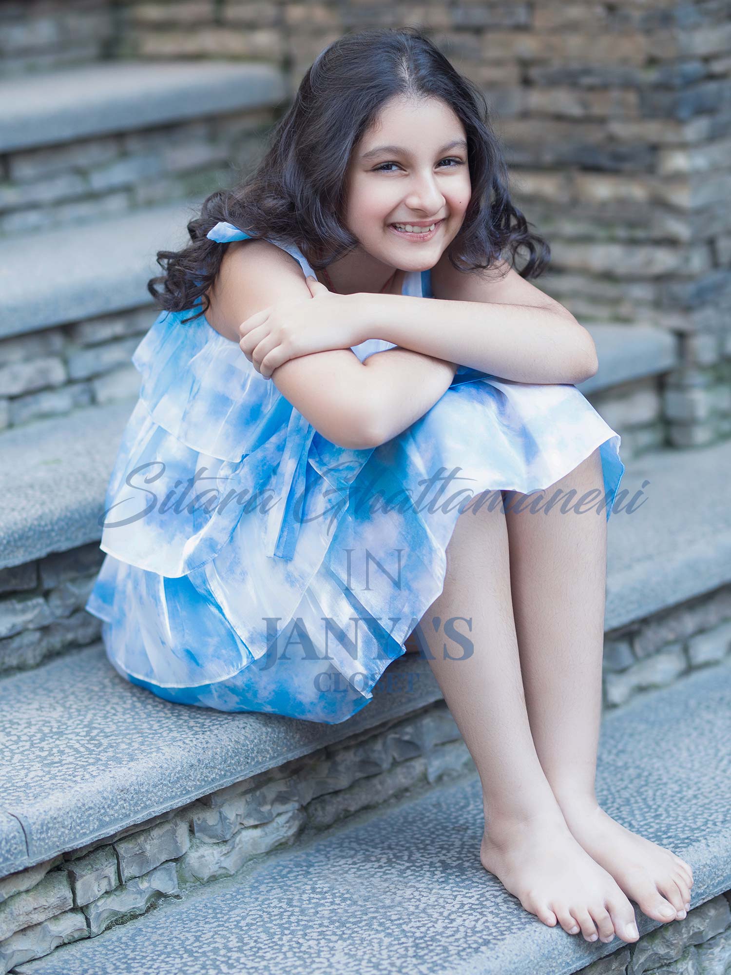Sample Cloud Print Layered Dress