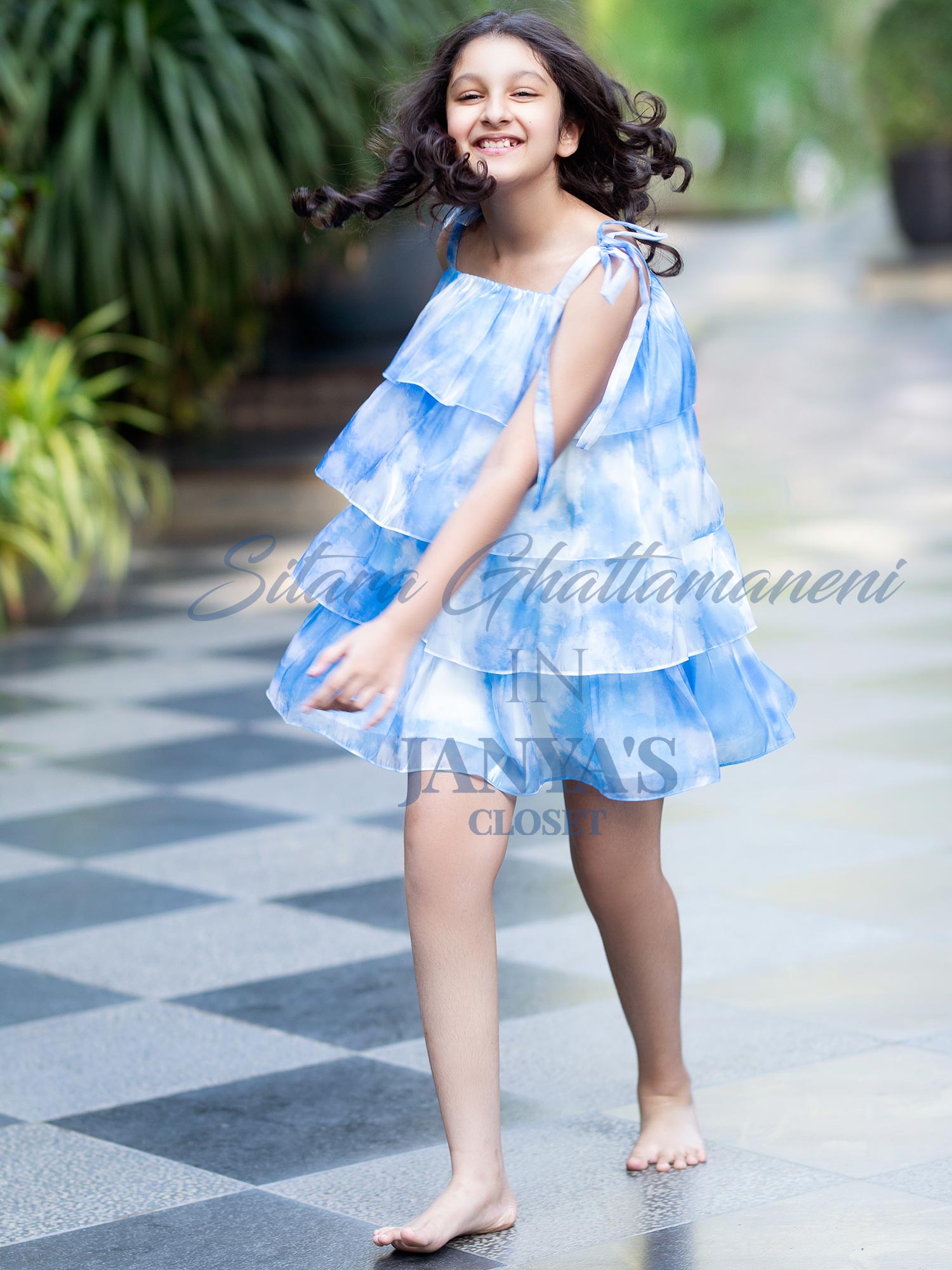 Sample Cloud Print Layered Dress