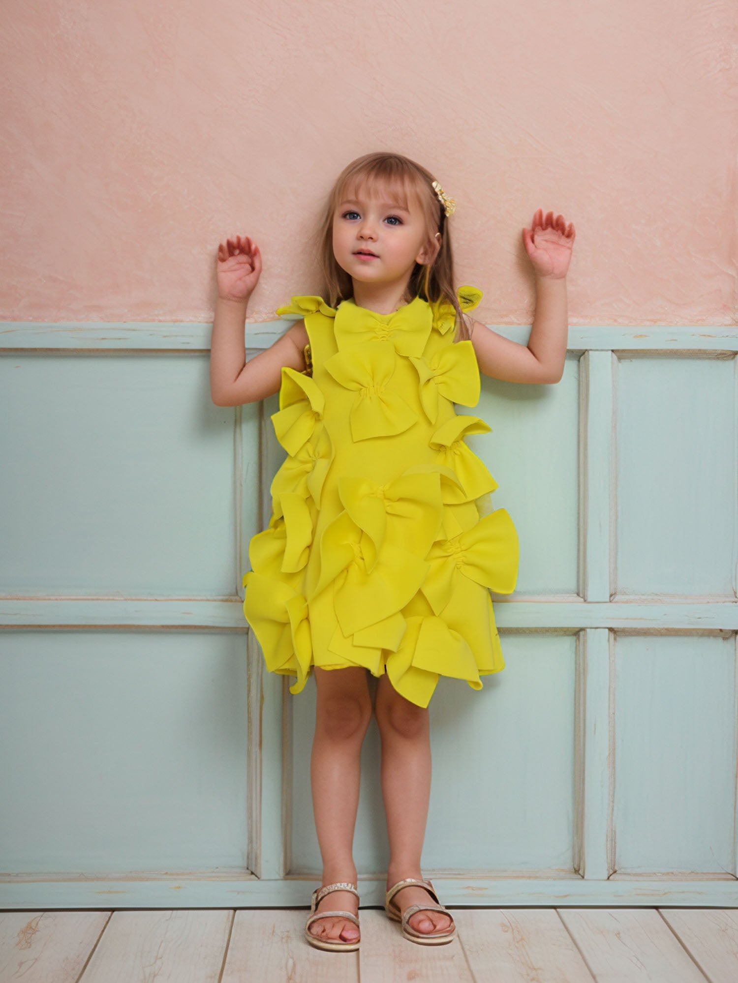 Janyas Closet: Belle Yellow Neoprene Bow Dress