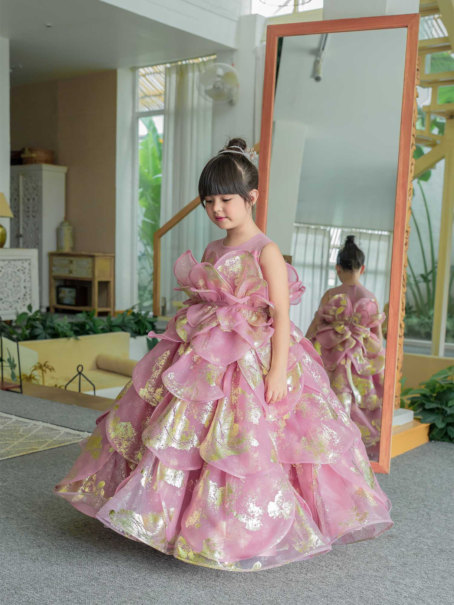 JANYAS CLOSET Enchanted Pink Petal Princess Gown