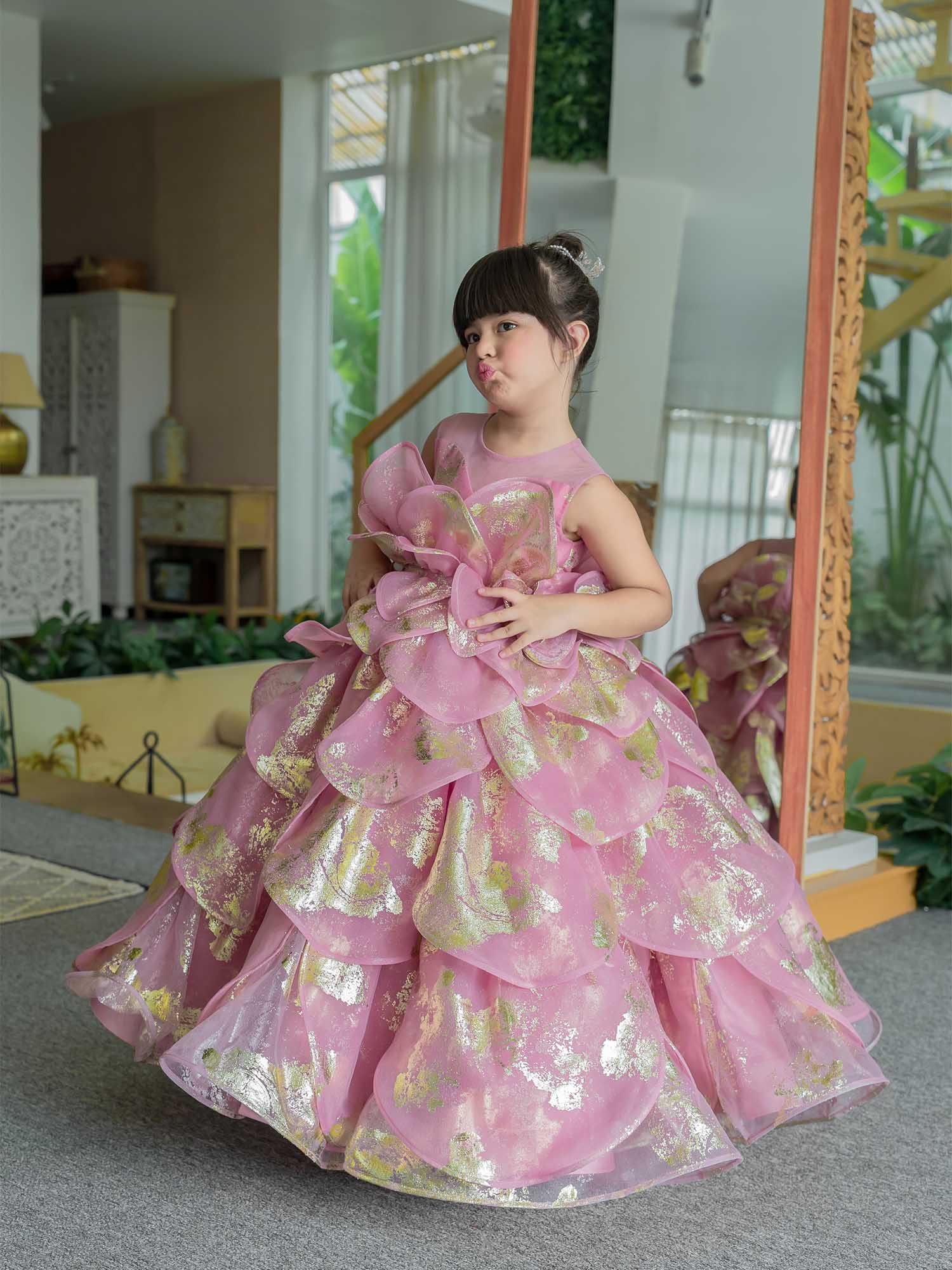 JANYAS CLOSET Enchanted Pink Petal Princess Gown