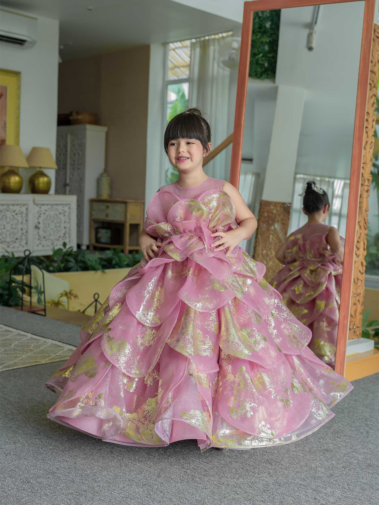 JANYAS CLOSET Enchanted Pink Petal Princess Gown